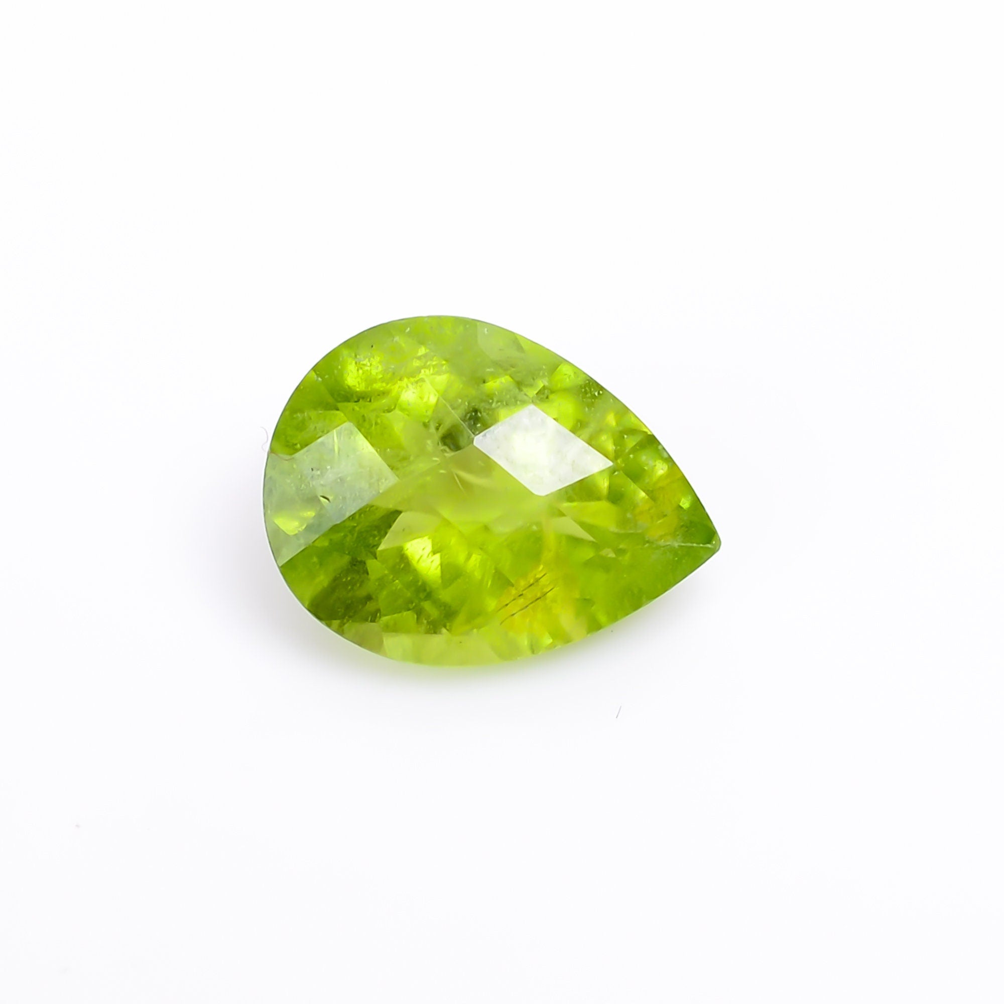 peridot natural pear shape faceted loose gemstone