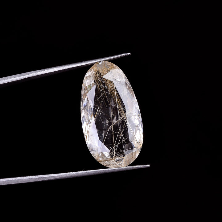rutile quartz fancy shape cut stone loose gemstone