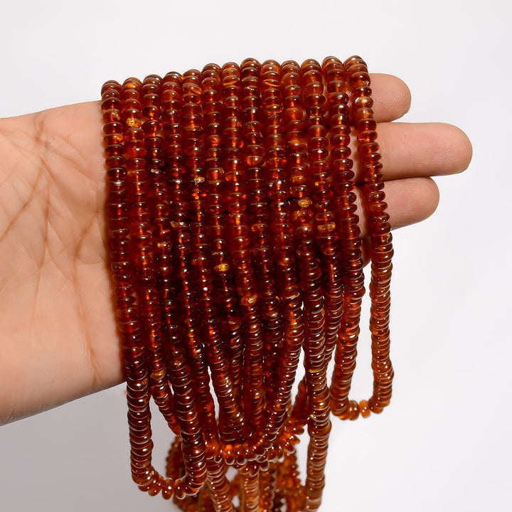 orange kyanite natural gemstone rondelle shape smooth 