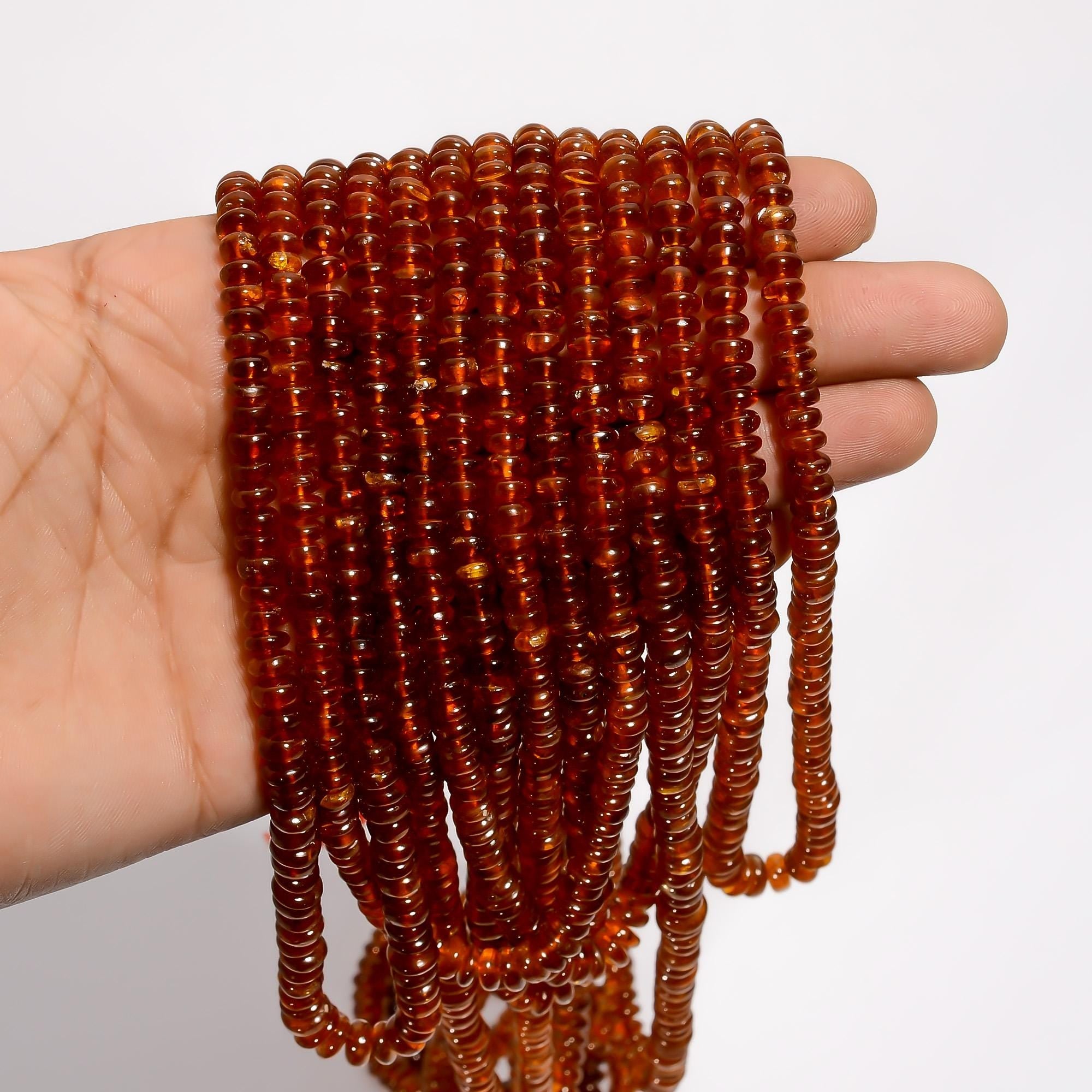 orange kyanite natural gemstone rondelle shape smooth 