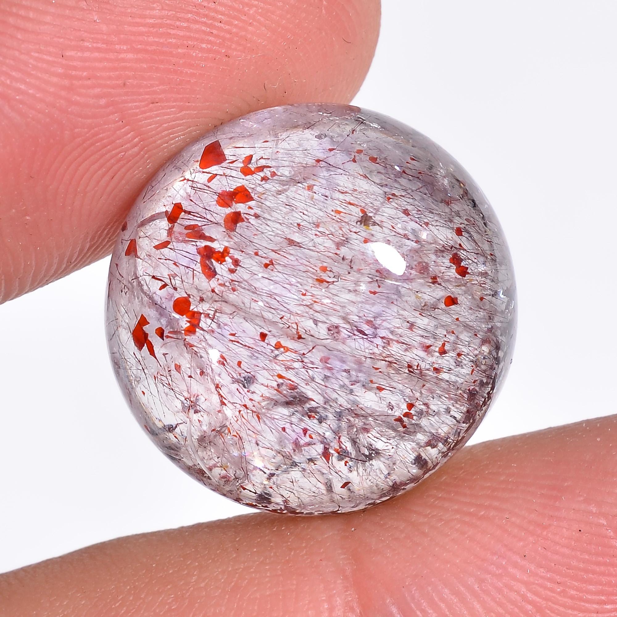 elestial quartz natural round shape cabochon loose gemstone