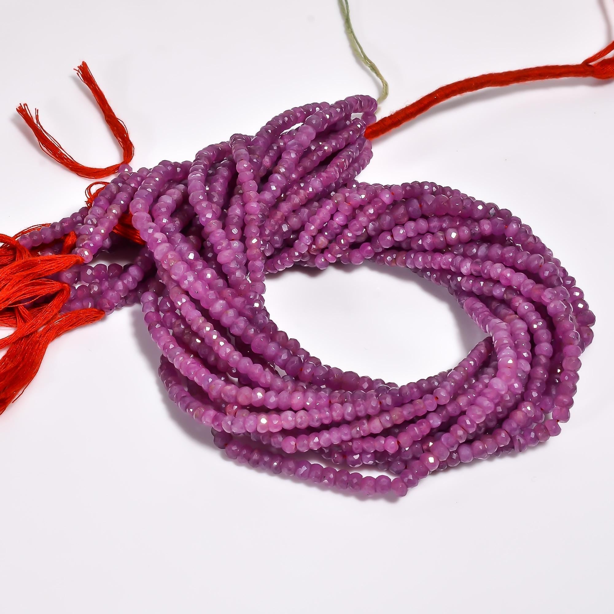 ruby natural gemstone rondelle shape faceted 