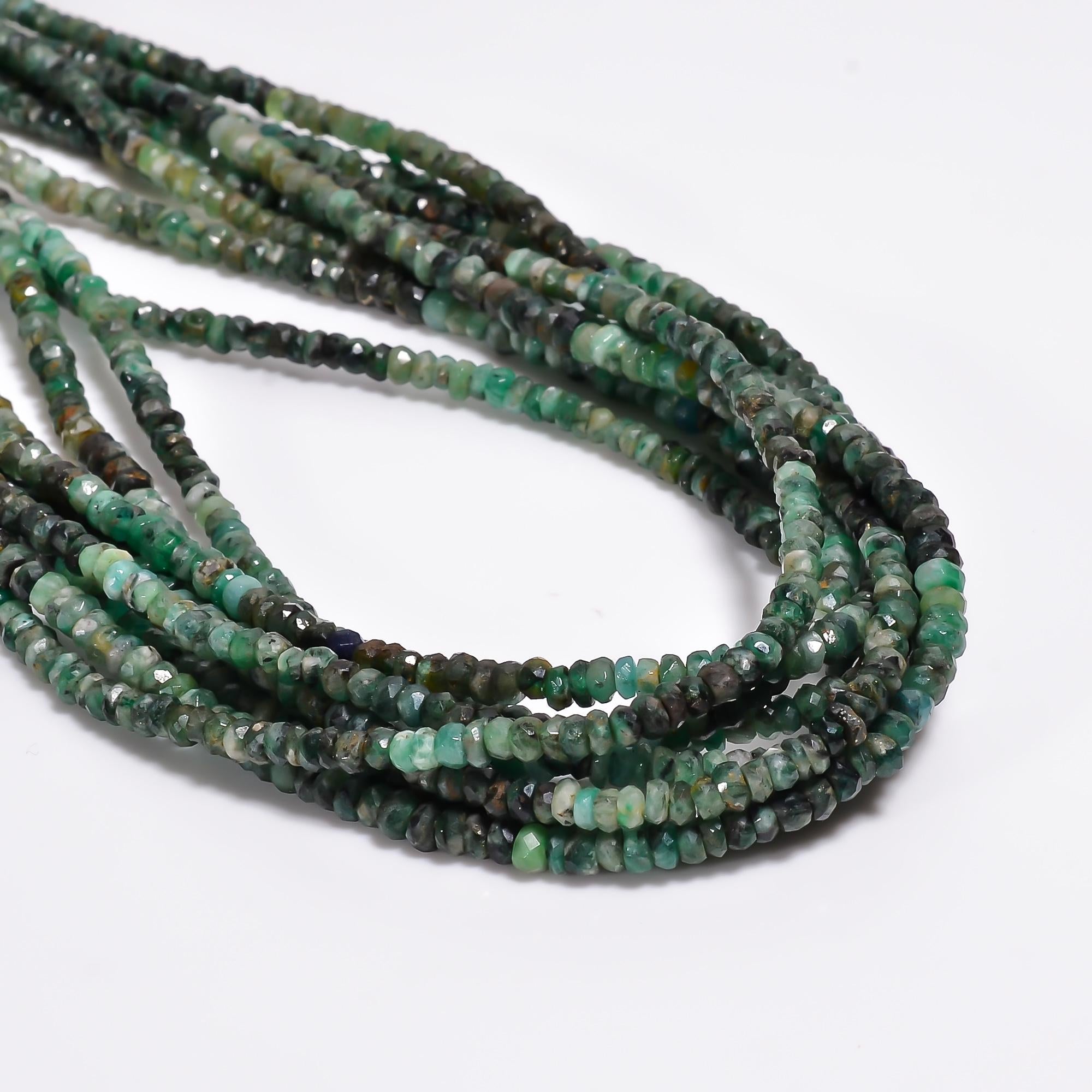 emerald natural gemstone rondelle shape faceted 