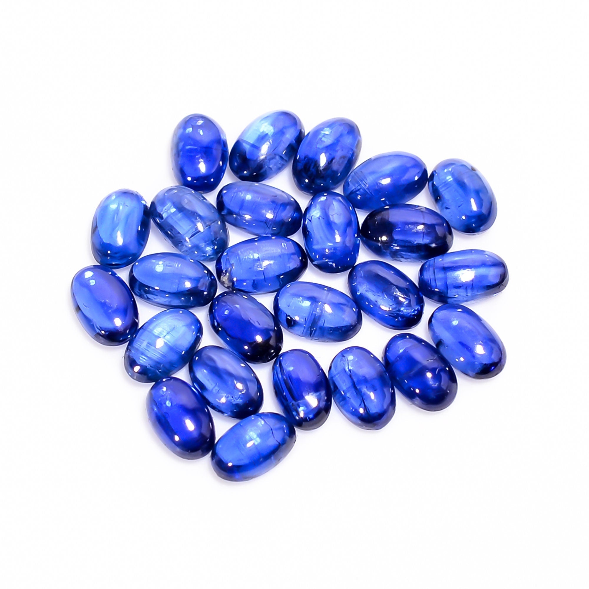 blue kyanite oval shape cabochon loose gemstone 25 pcs