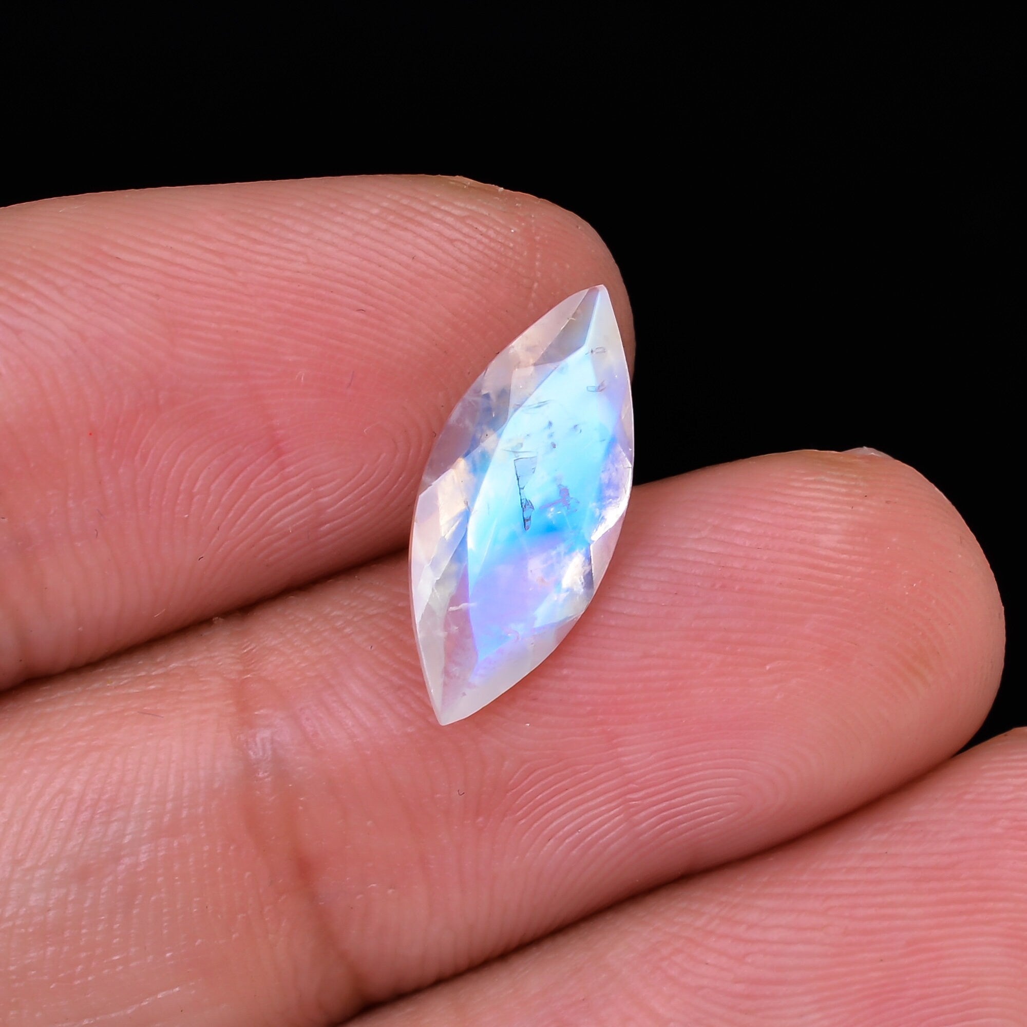 rainbow moonstone natural marquise shape facet cut loose gemstone