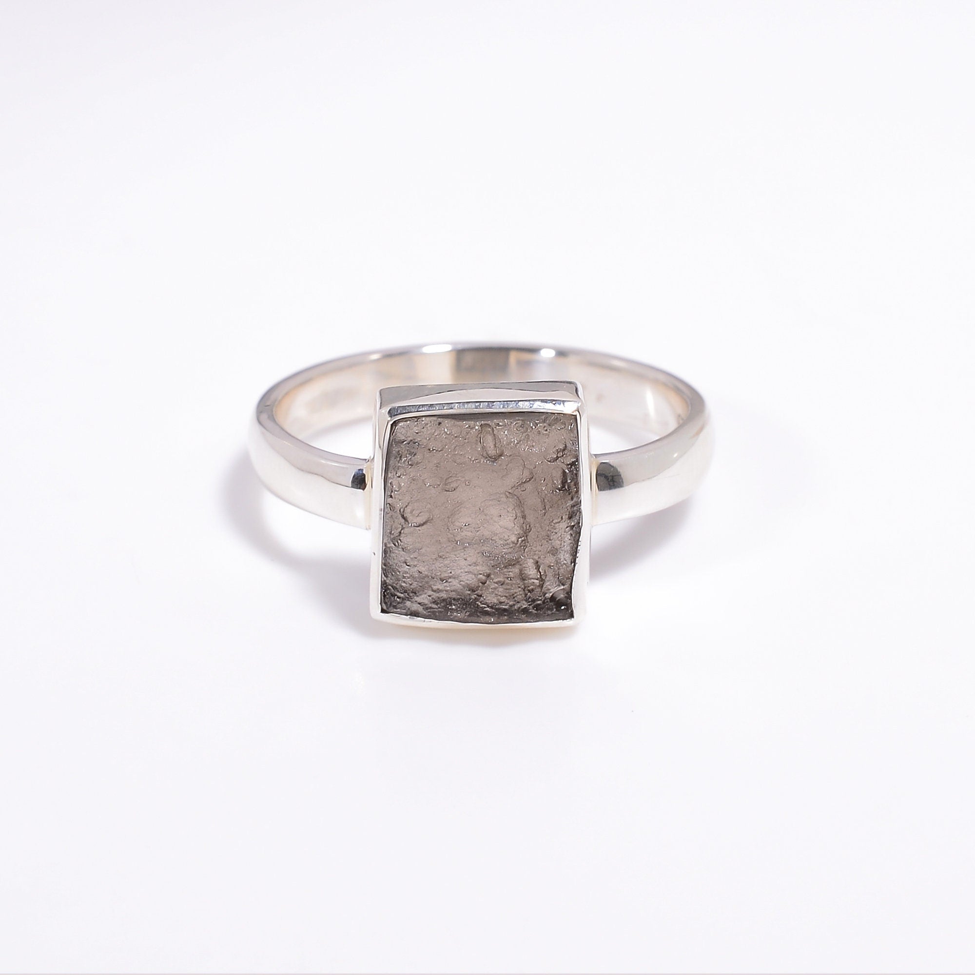 natural agni manitite rough top square shape ethnic handmade 925 sterling silver mens ring 13 75 us 6 3 gms y 7780