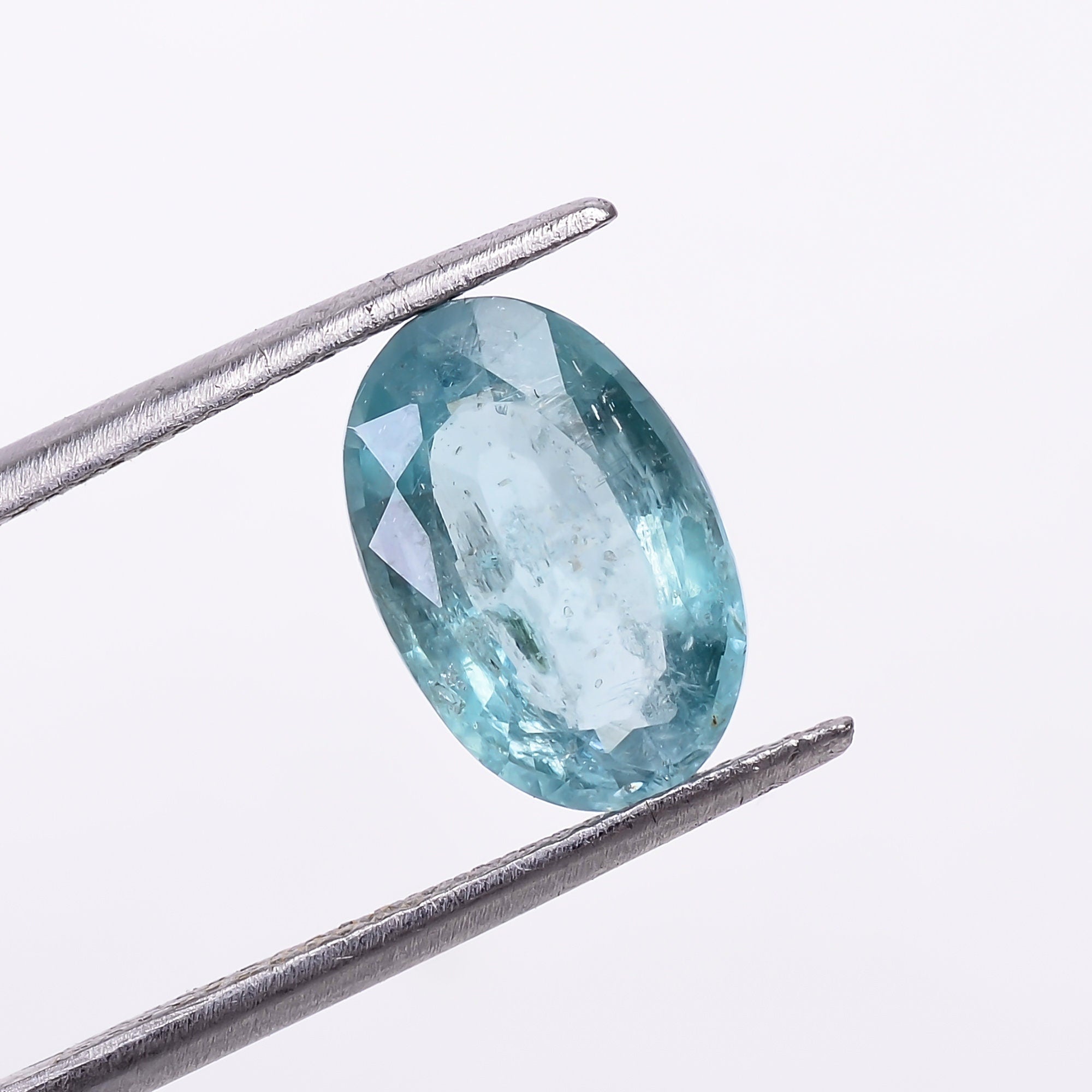 natural blue kyanite oval shape cut stone loose gemstone