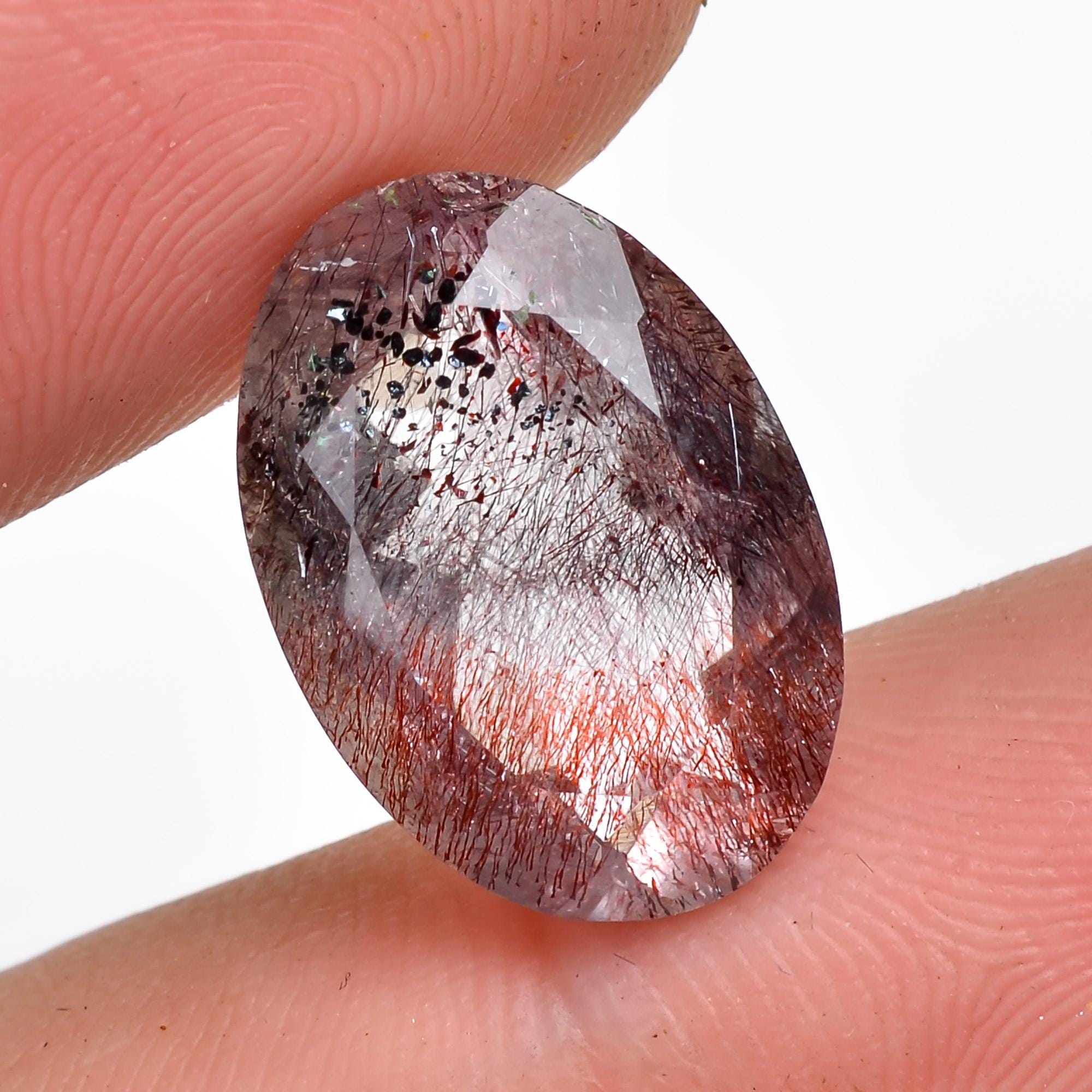 elestial quartz oval shape cut stone loose gemstone