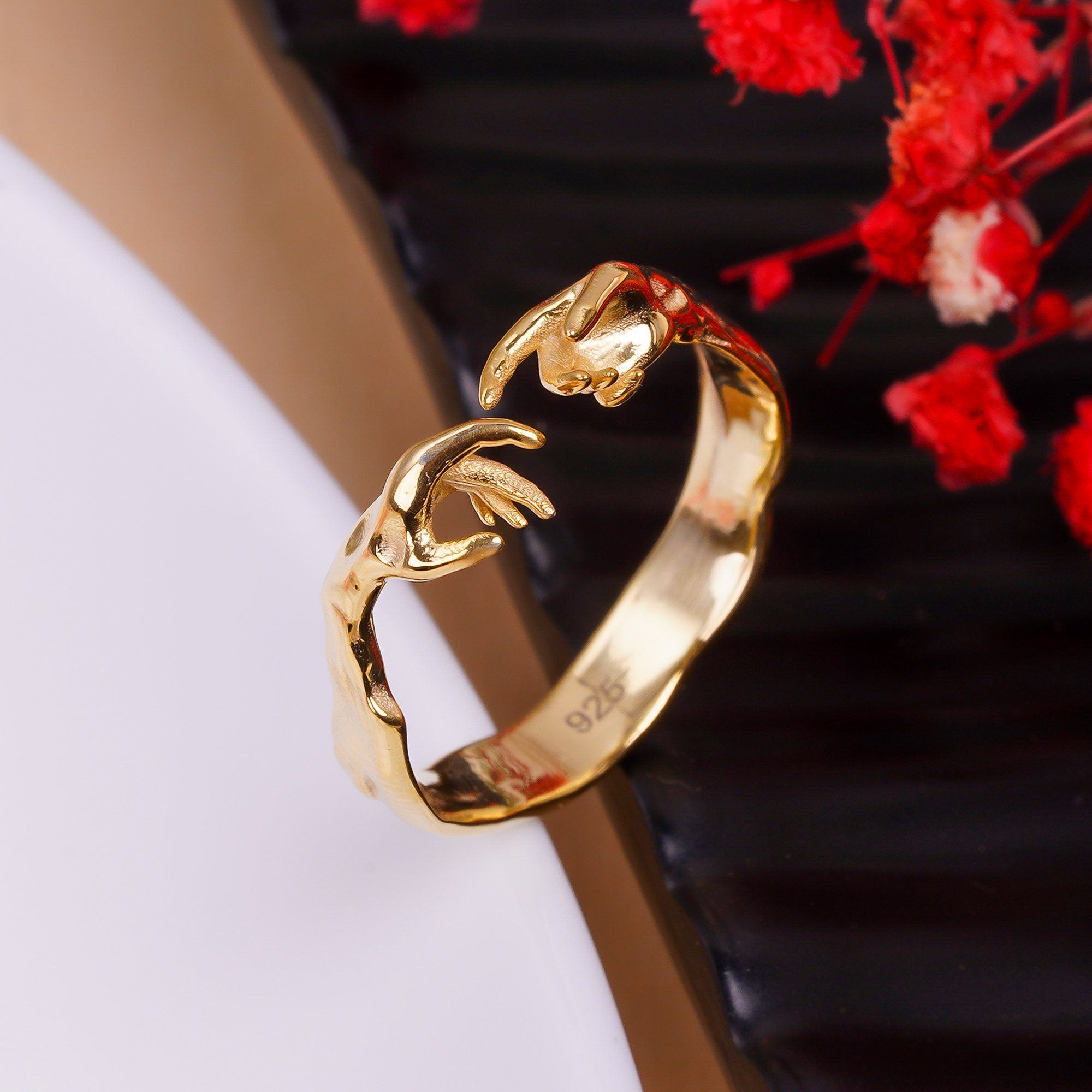 hand of god giving life to adam 925 sterling silver ring y 7783 7785