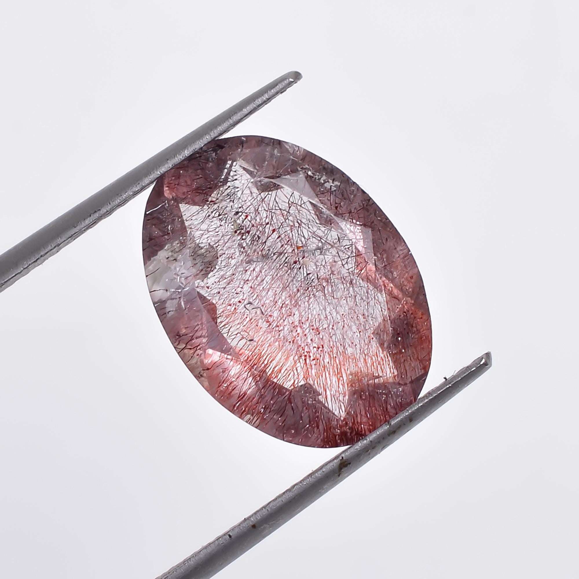 natural elestial quartz oval shape cut stone loose gemstone