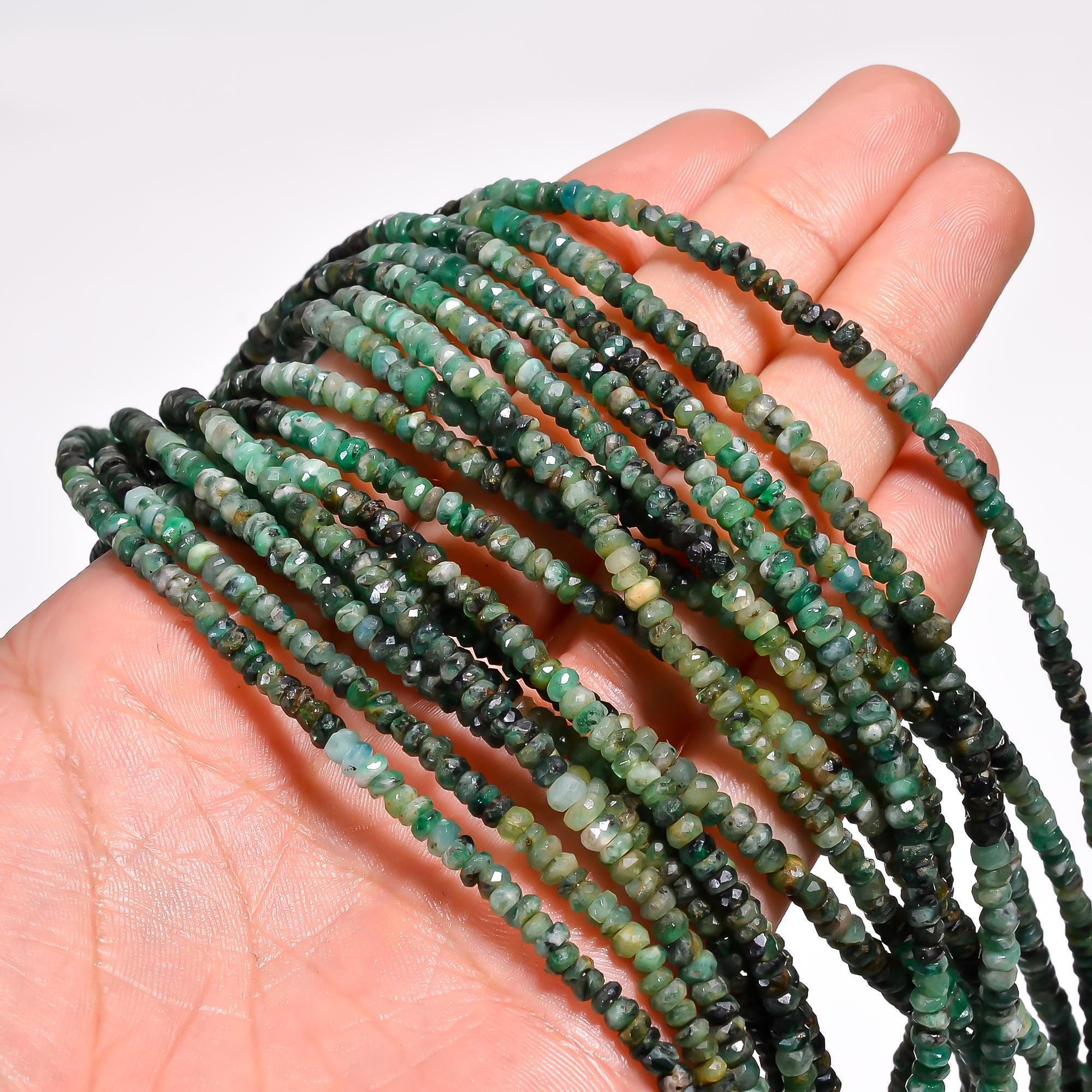 emerald natural gemstone rondelle shape faceted 