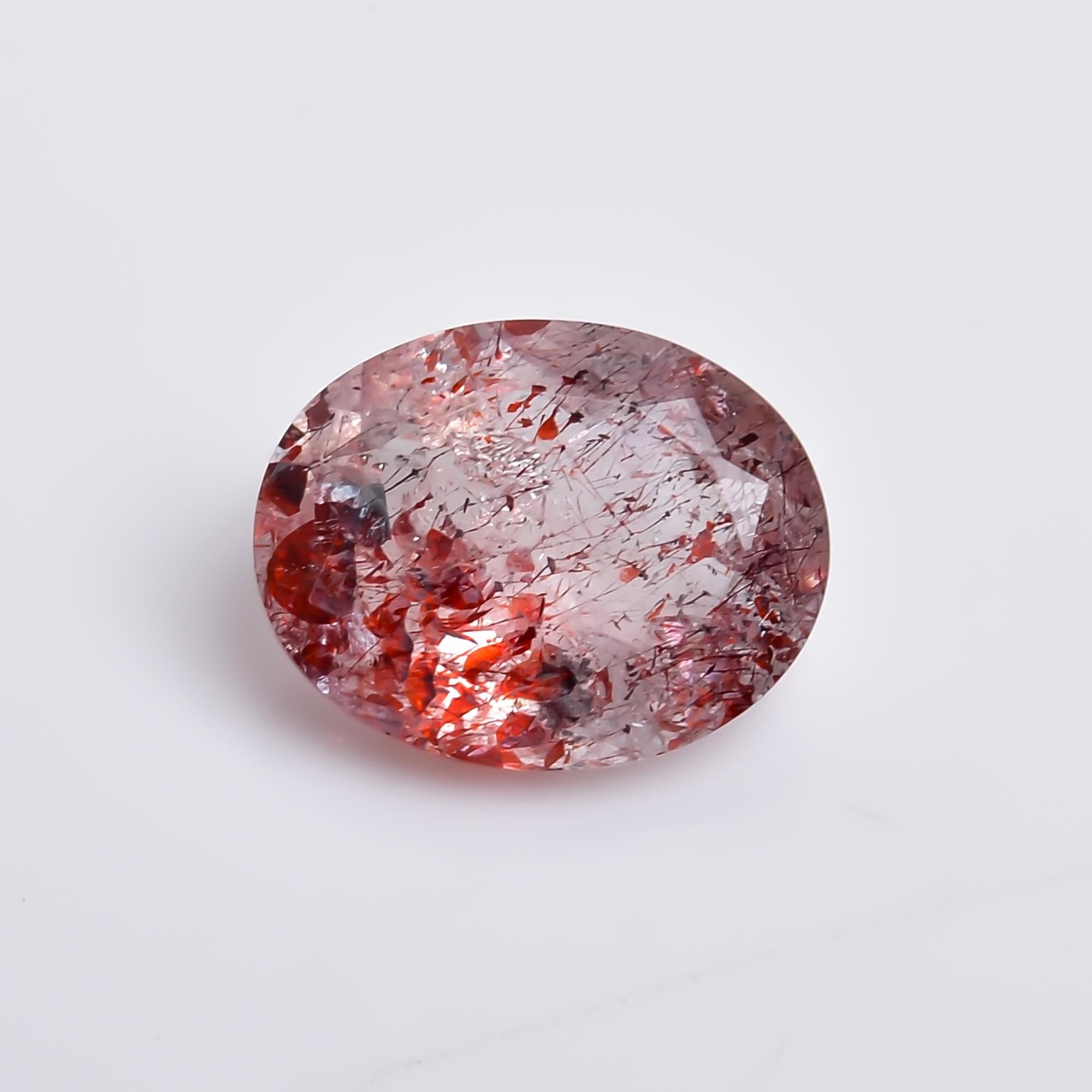 natural elestial quartz oval shape cut stone loose gemstone