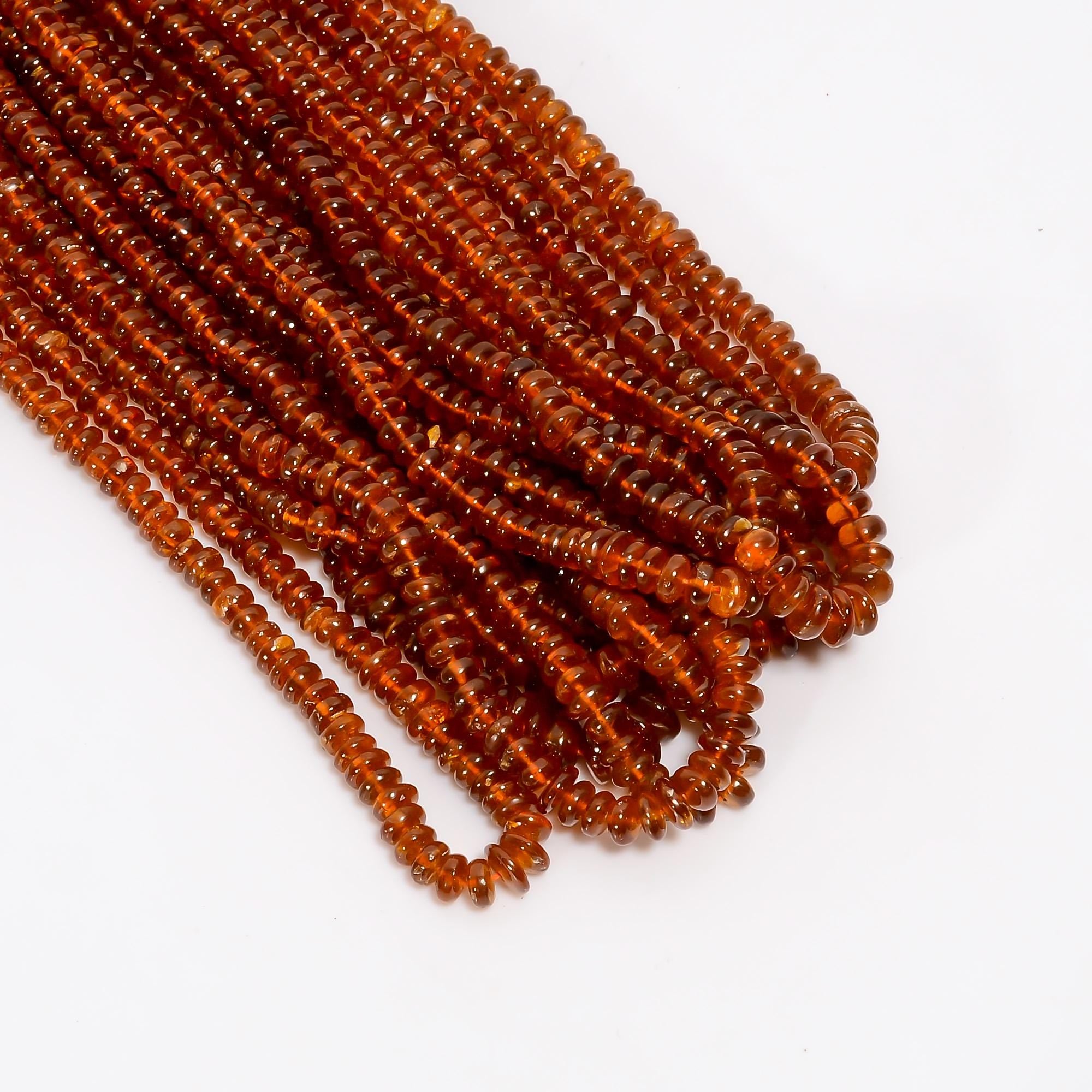 orange kyanite natural gemstone rondelle shape smooth 