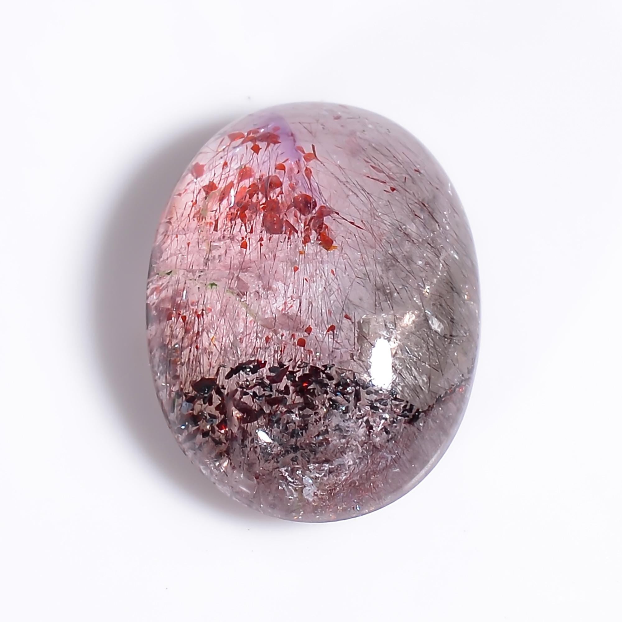 elestial quartz oval shape cabochon loose gemstone