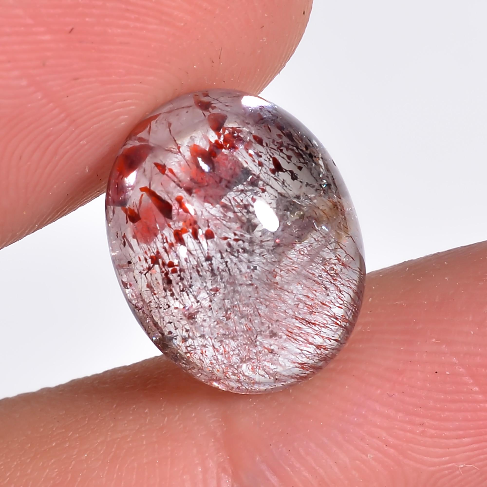 elestial quartz natural oval shape cabochon loose gemstone