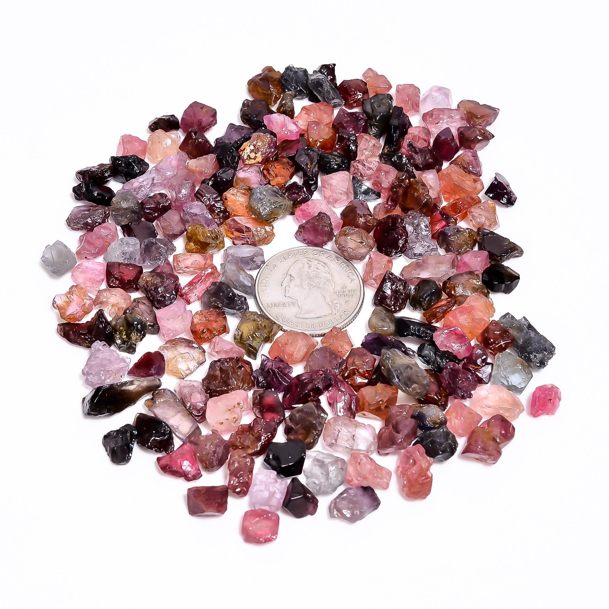 multi spinel rough loose gemstone lot
