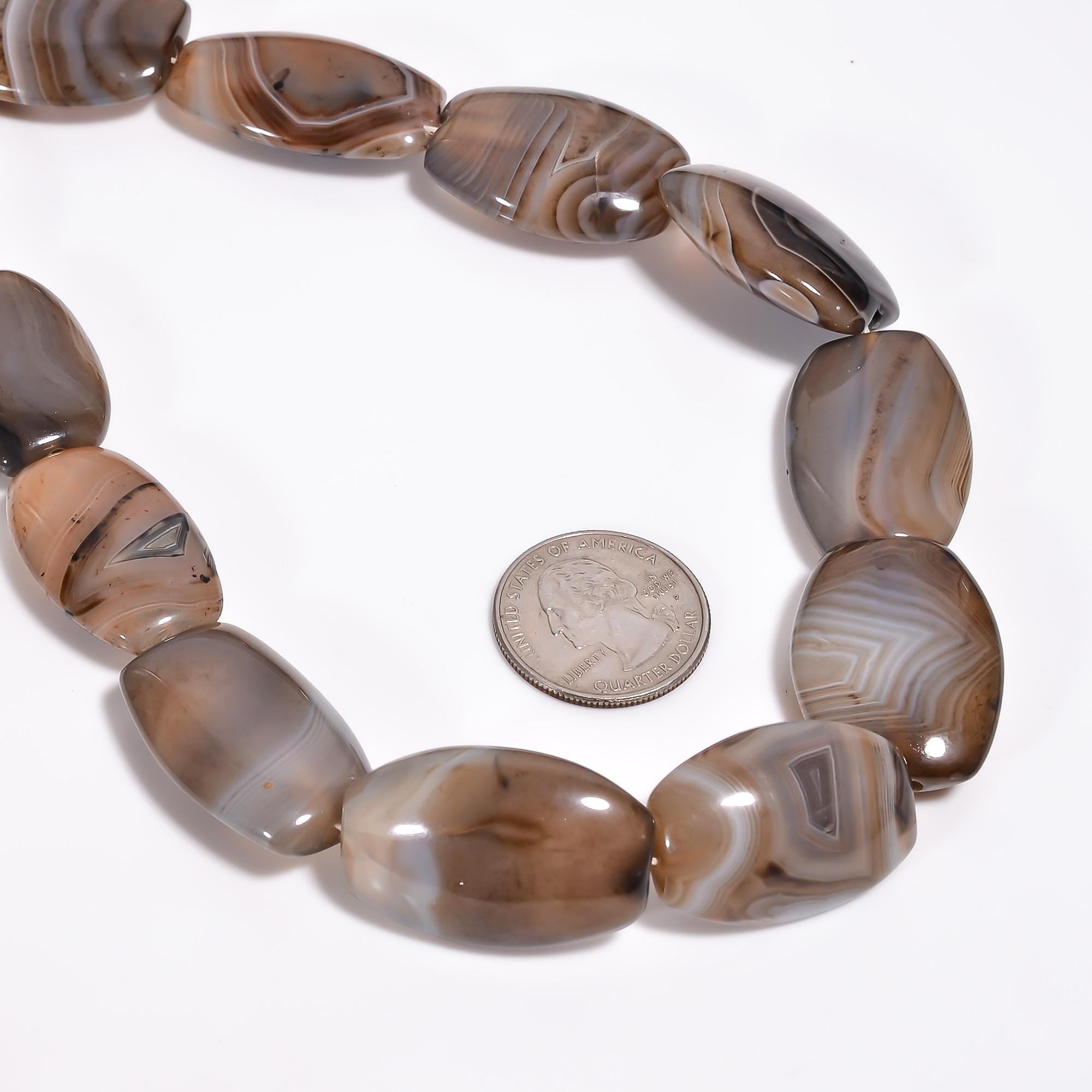 botswana agate natural gemstone oval shape smooth 