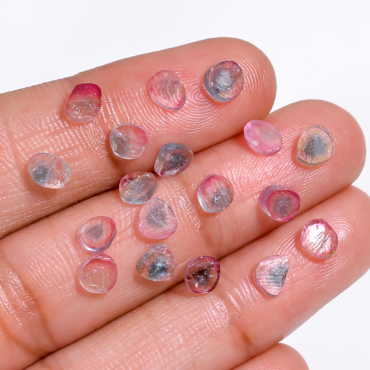 tourmaline multi colour natural fancy shape slice loose gemstone 18 pcs lot