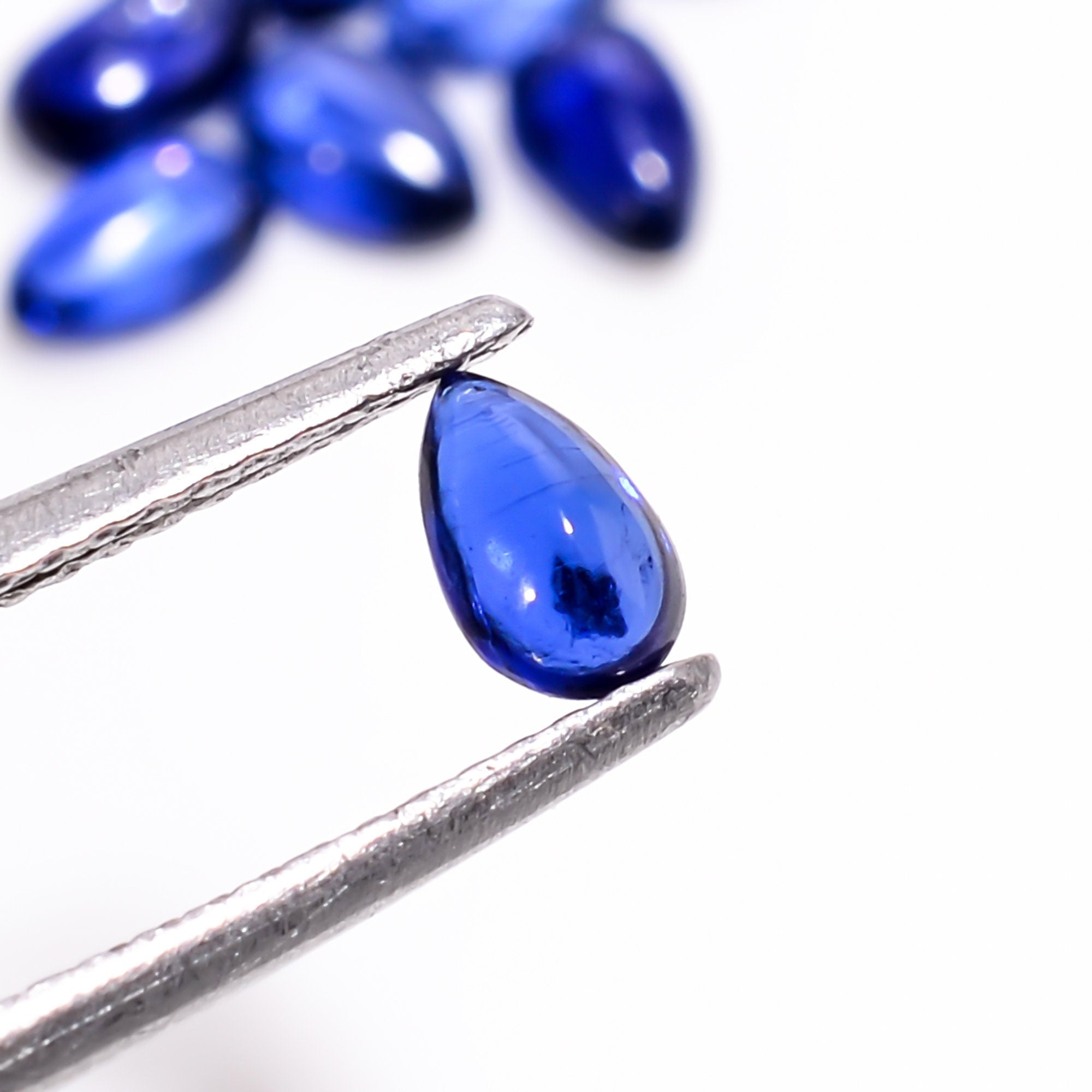 blue kyanite pear shape cabochon loose gemstone 18 pcs