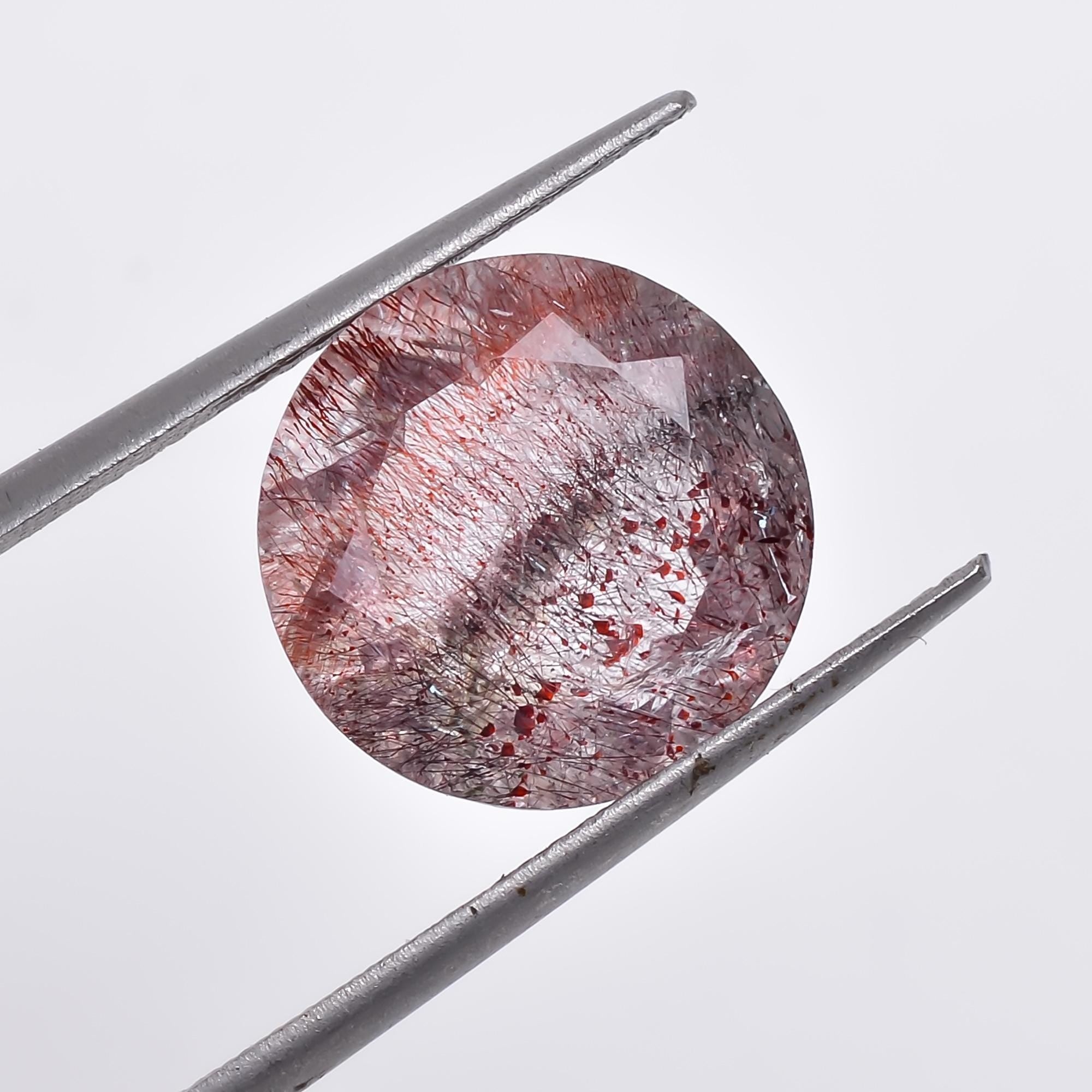 natural elestial quartz round shape cut stone loose gemstone