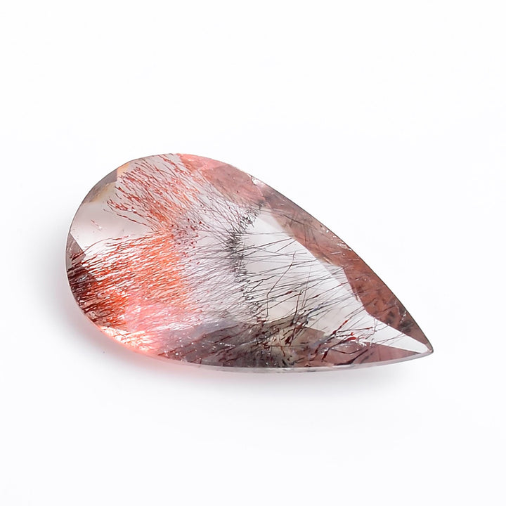 natural elestial quartz pear shape cut stone loose gemstone