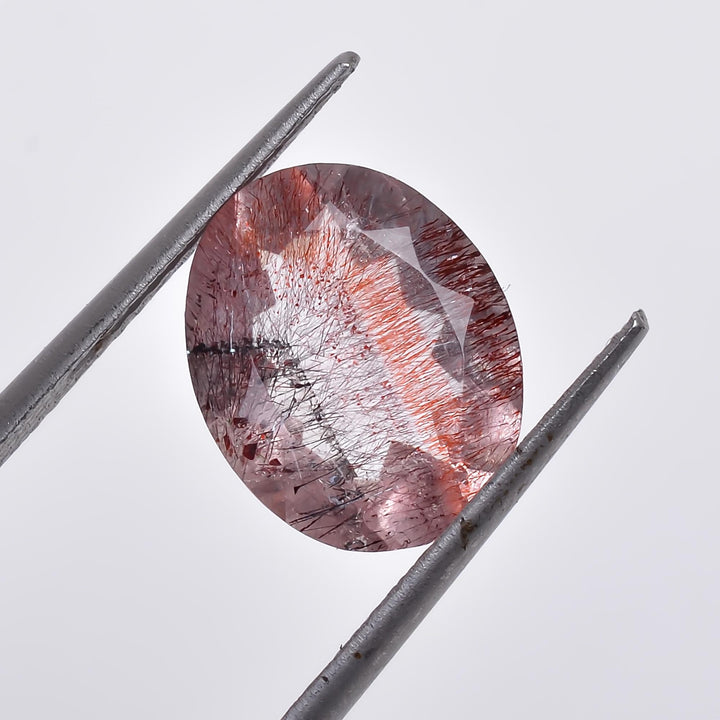 natural elestial quartz oval shape cut stone loose gemstone
