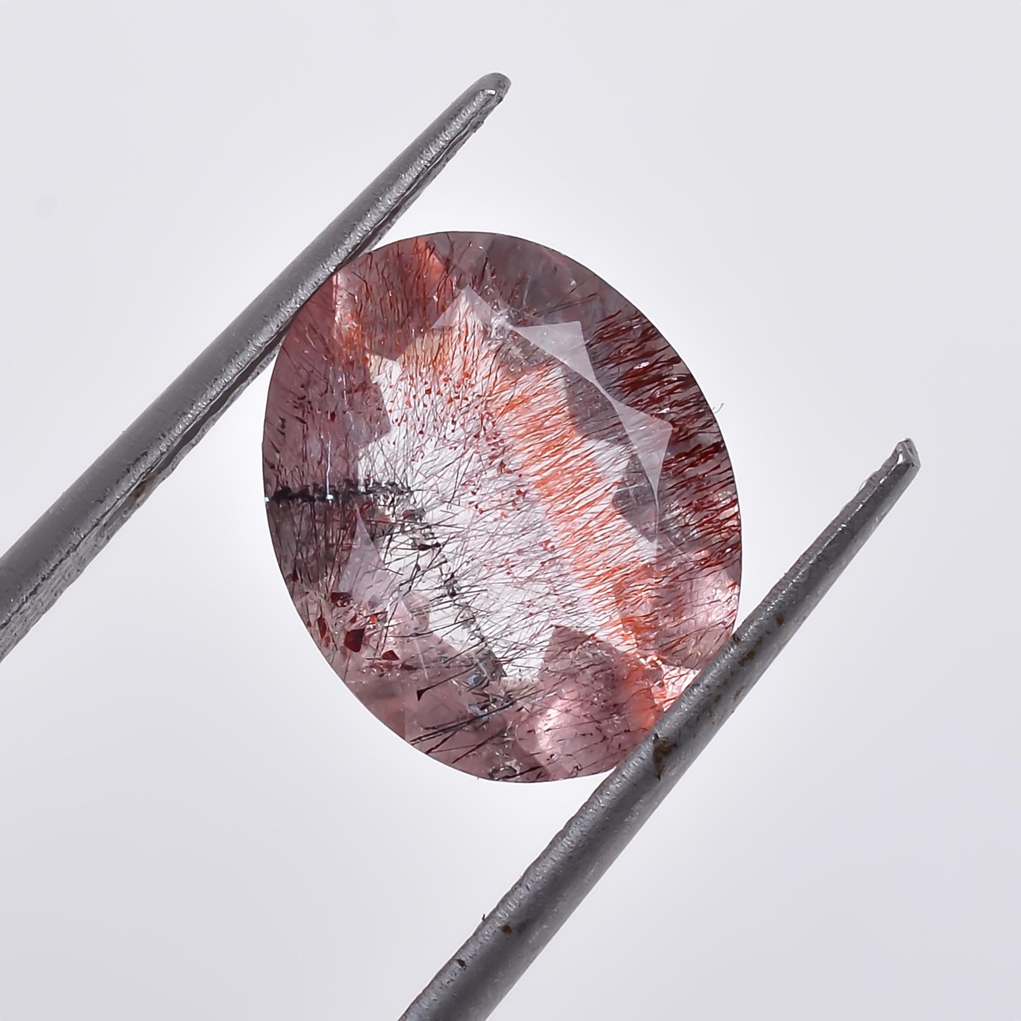 natural elestial quartz oval shape cut stone loose gemstone