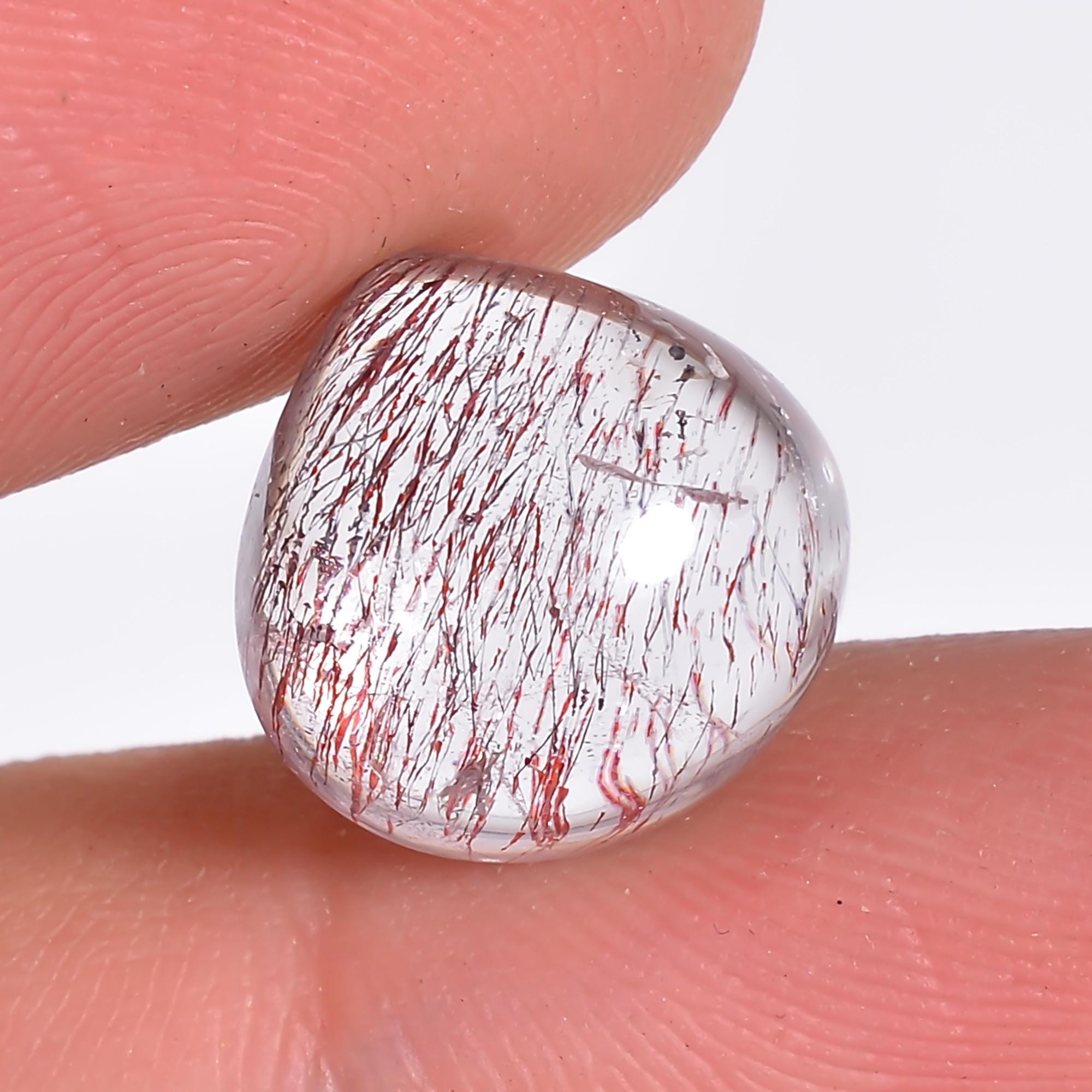 elestial quartz natural heart shape cabochon loose gemstone