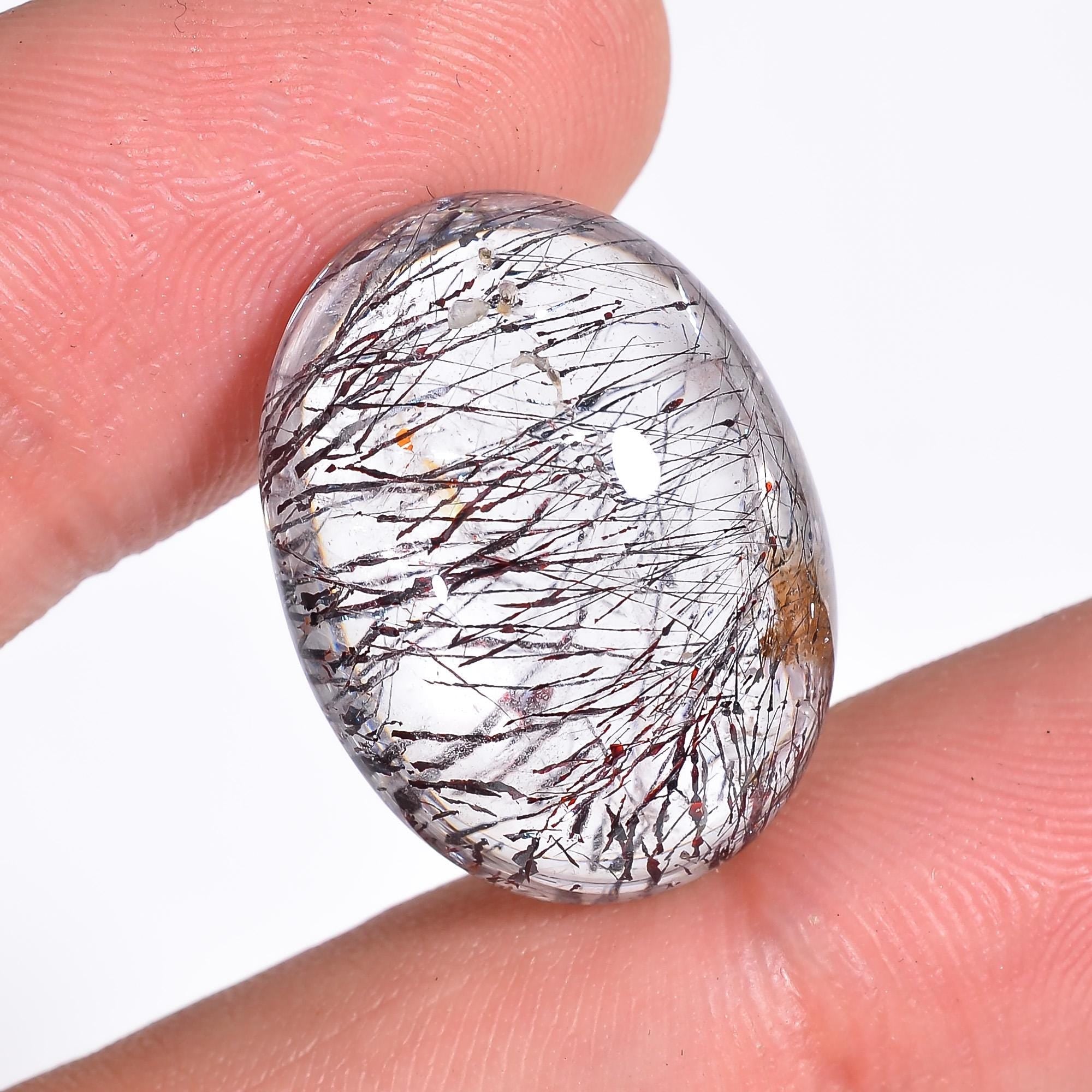 elestial quartz natural oval shape cabochon loose gemstone