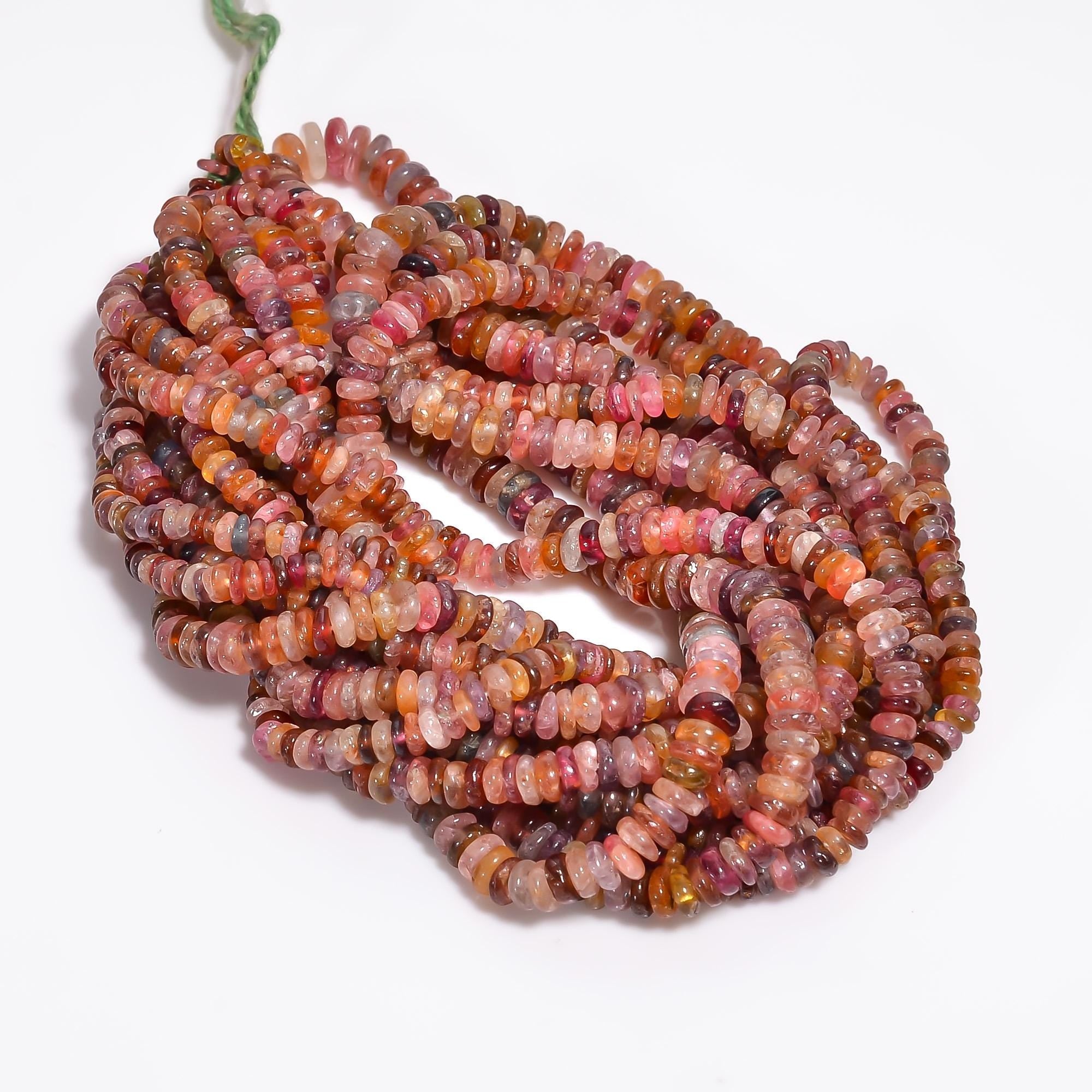 multi spinel natural gemstone rondelle shape smooth 