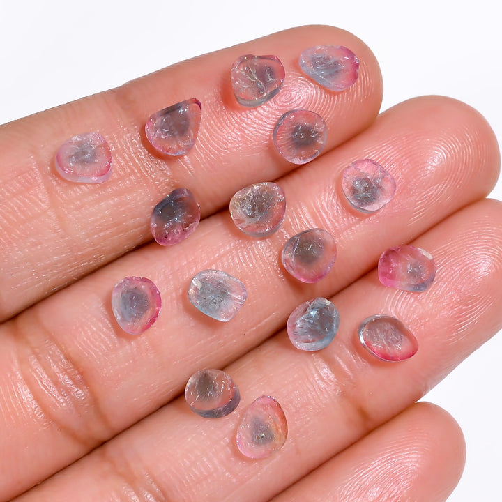 tourmaline multi colour natural fancy shape slice loose gemstone 16 pcs lot