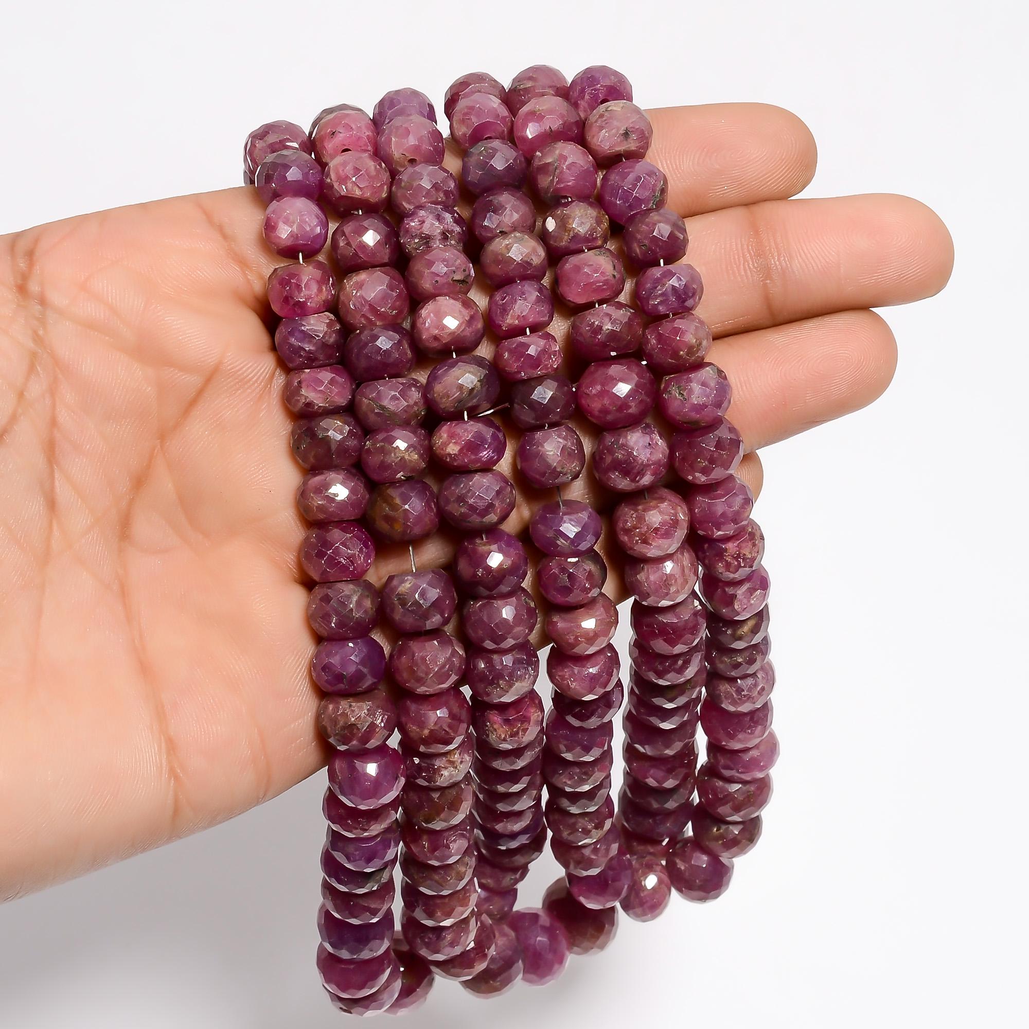 ruby natural gemstone rondelle shape faceted 