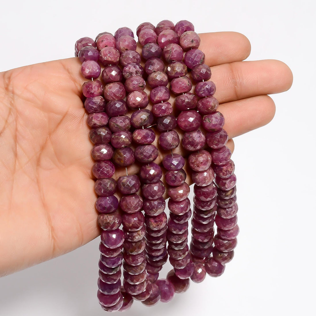 ruby natural gemstone rondelle shape faceted 