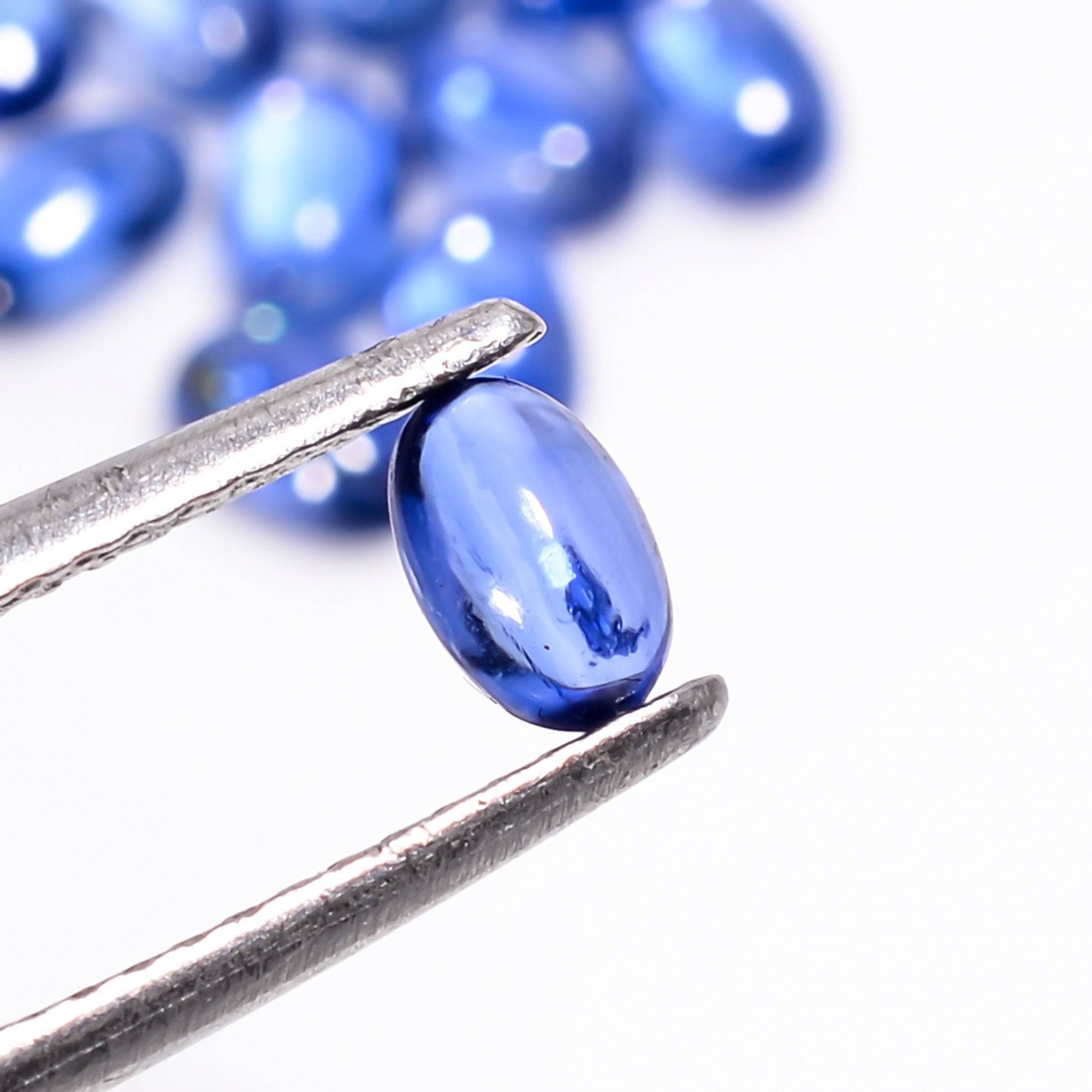 blue kyanite oval shape cabochon loose gemstone 24 pcs