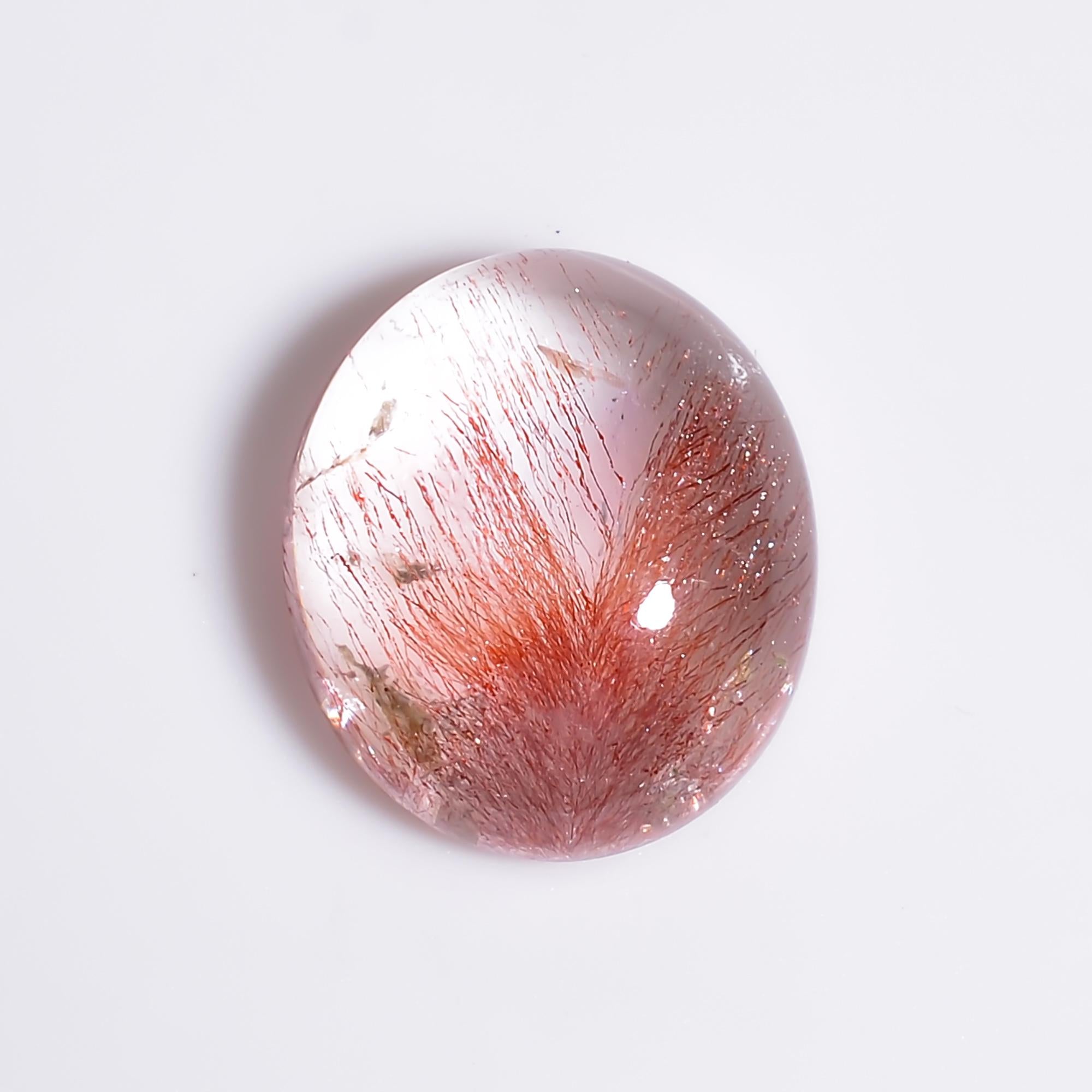 elestial quartz natural oval shape cabochon loose gemstone