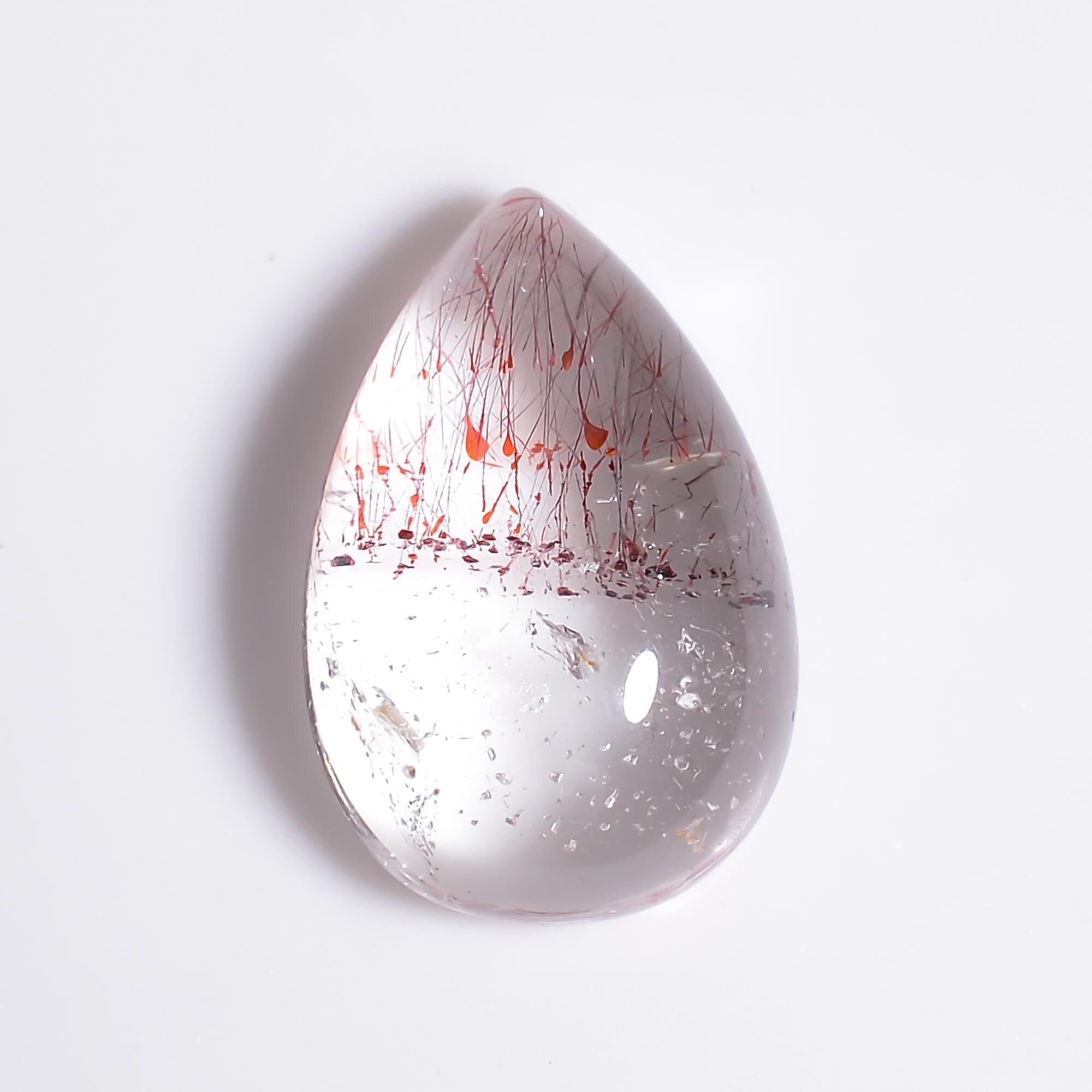 elestial quartz natural pear shape cabochon loose gemstone