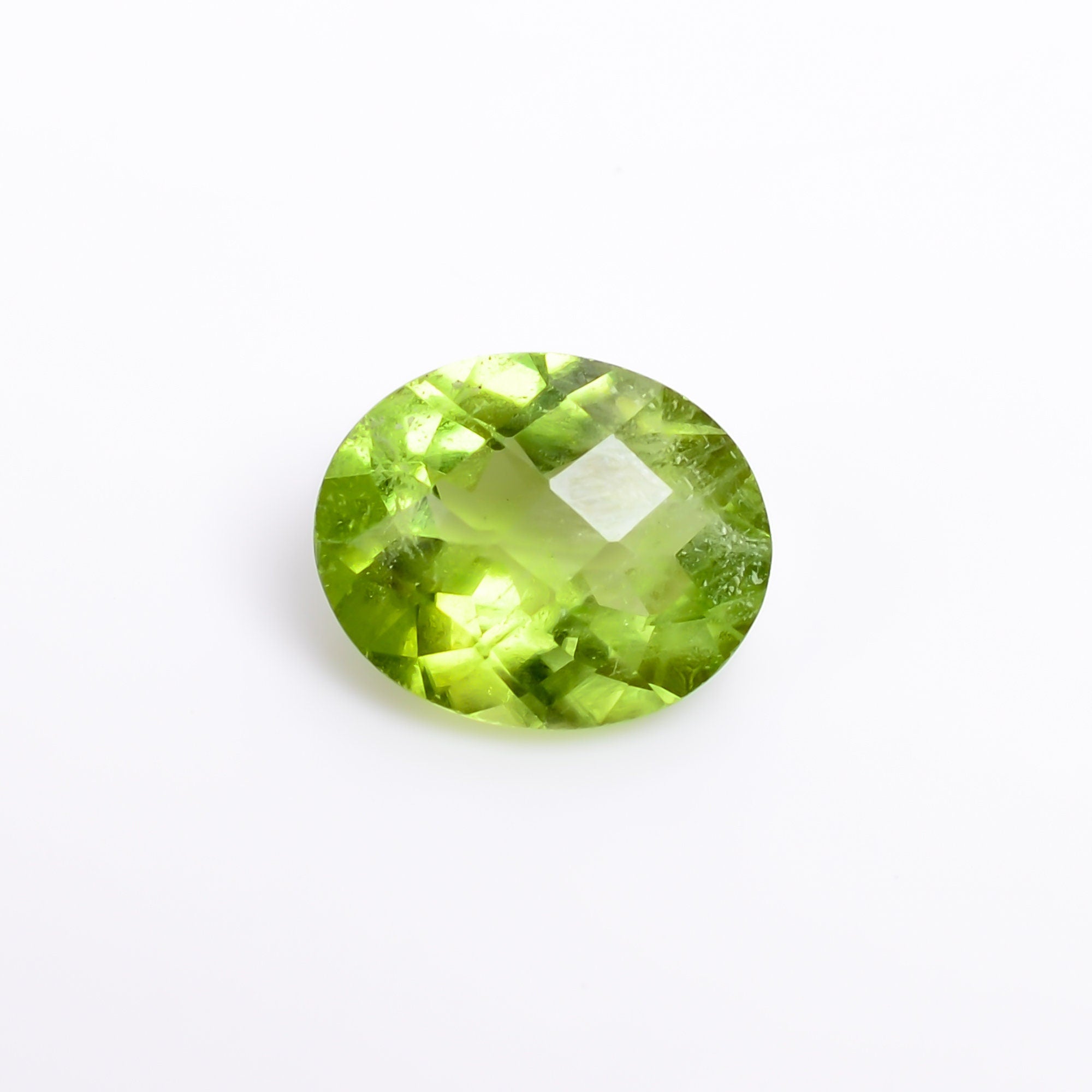 peridot natural oval shape faceted loose gemstone