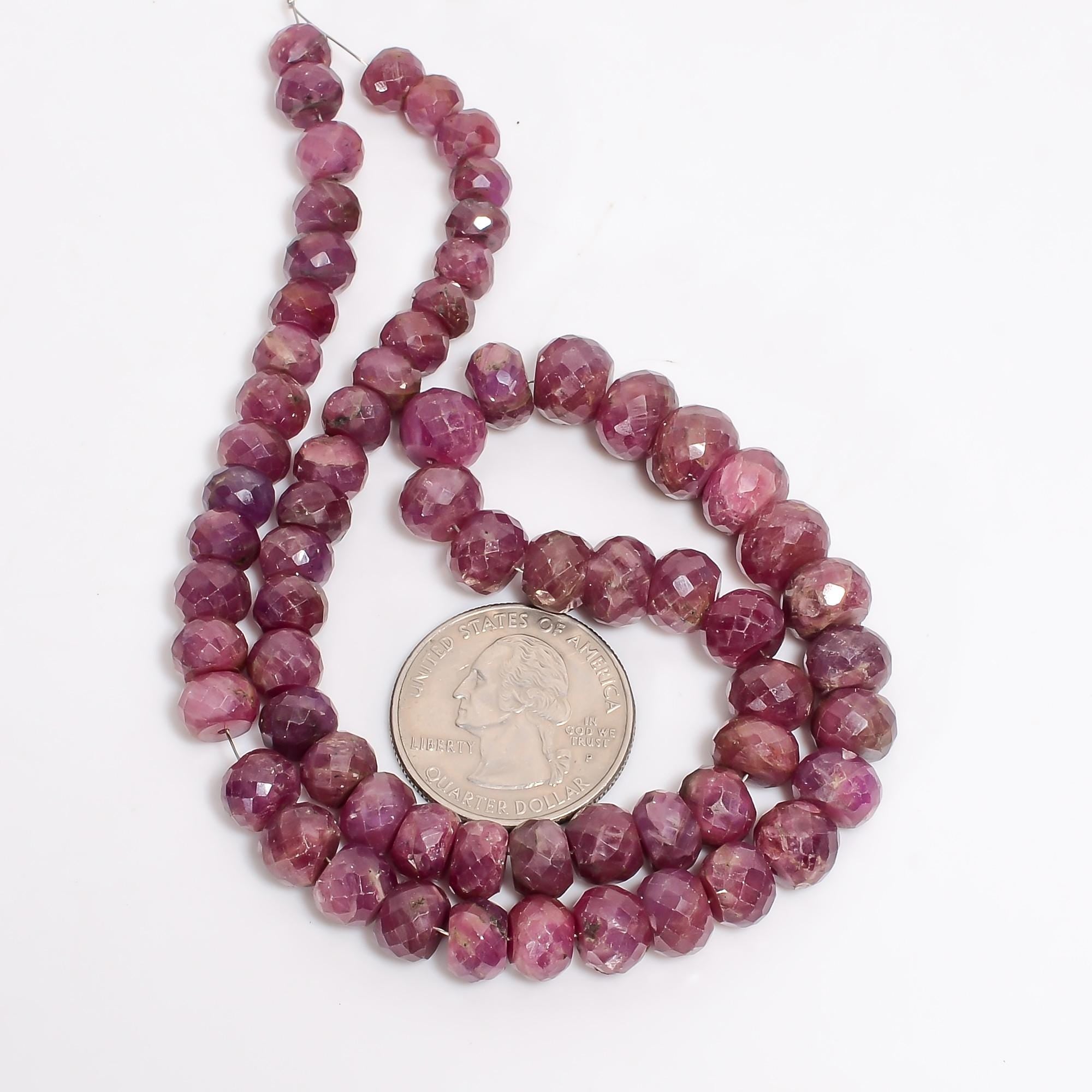 ruby natural gemstone rondelle shape faceted 
