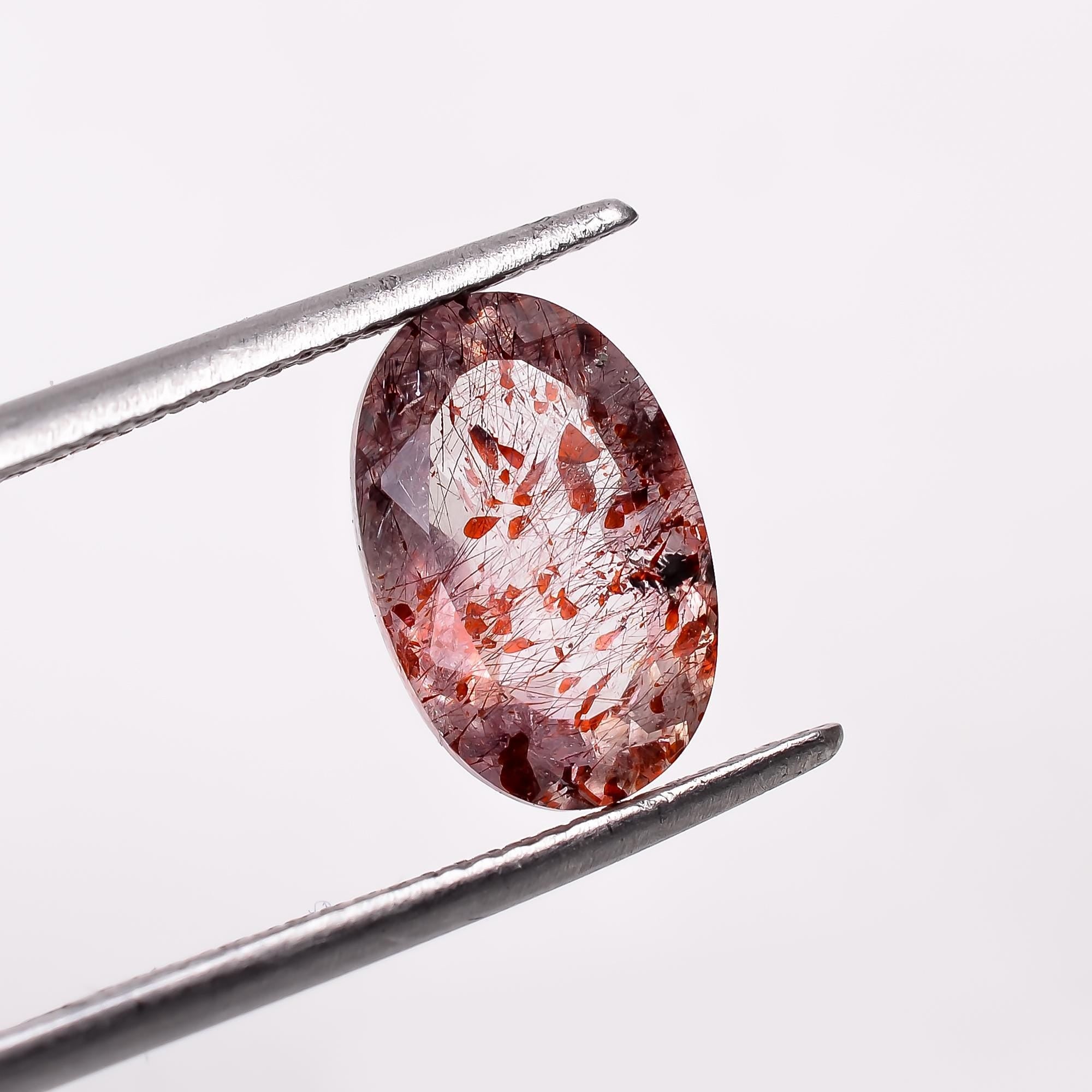 elestial quartz natural oval shape cut stone loose gemstone