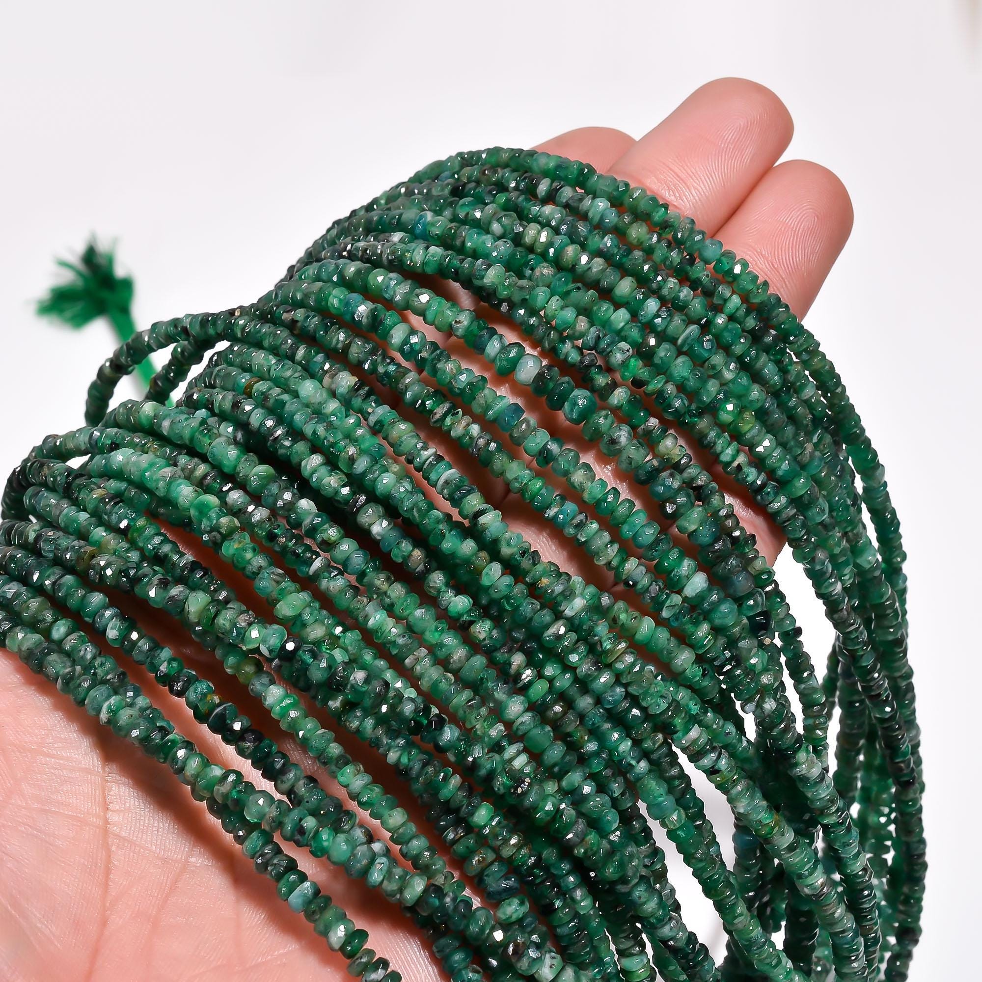 emerald natural gemstone rondelle shape faceted 