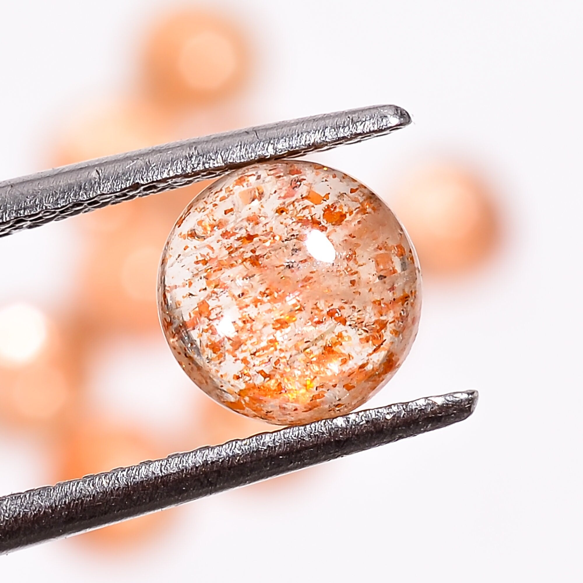 sunstone round shape cabochon natural loose gemstone 10 pcs lot