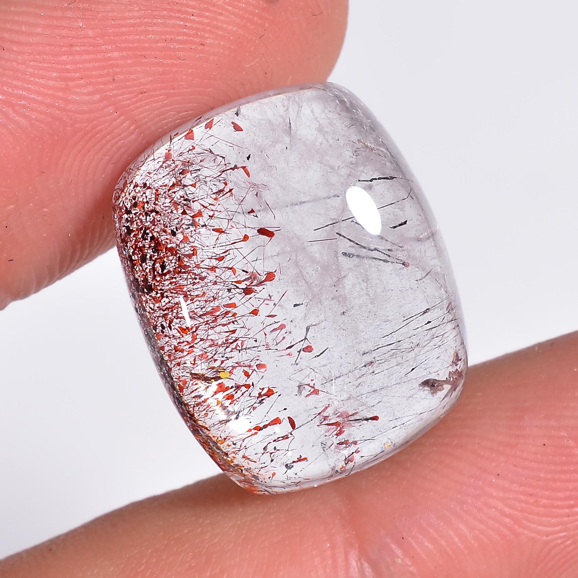 elestial quartz natural radiant shape cabochon loose gemstone