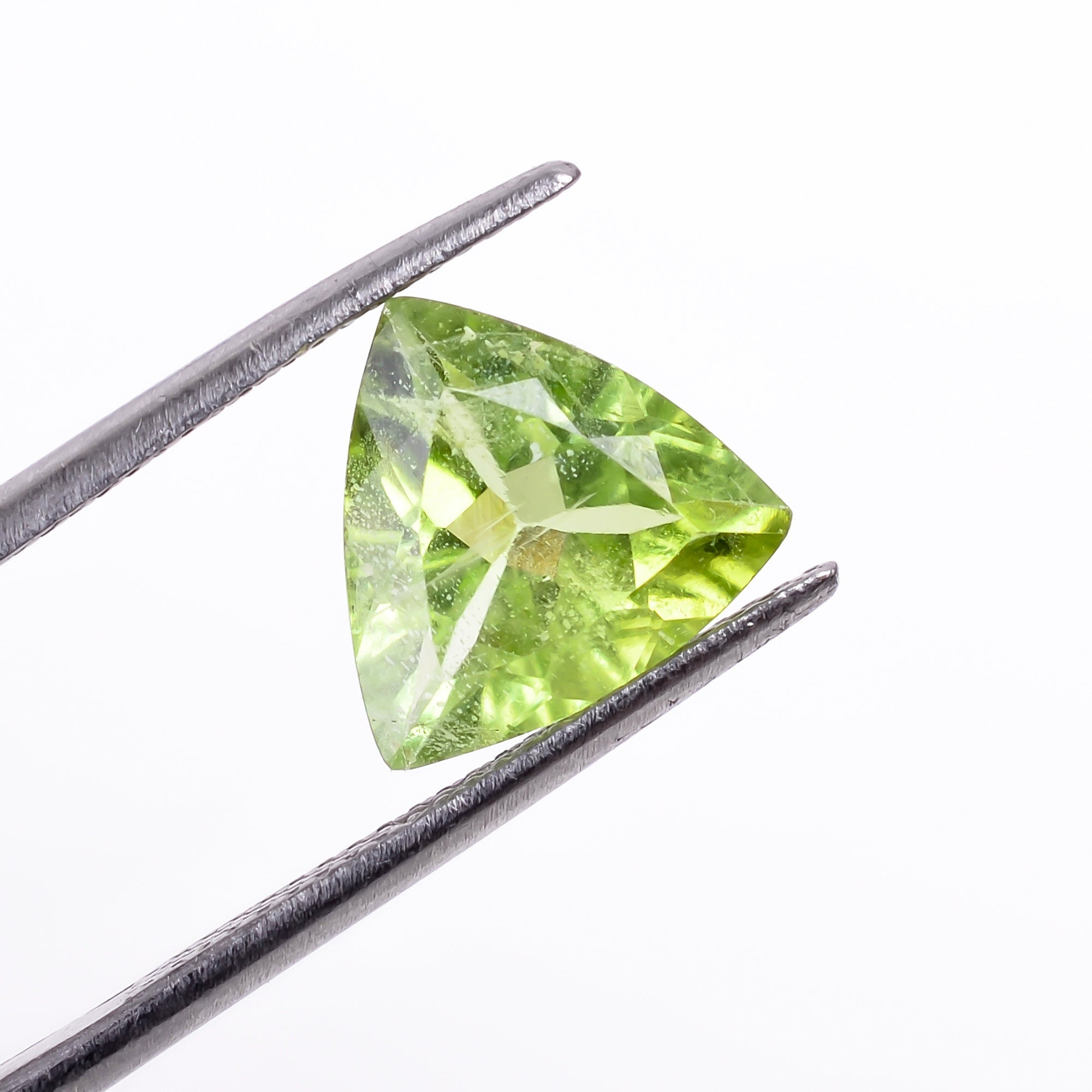peridot natural trillion shape cut stone loose gemstone