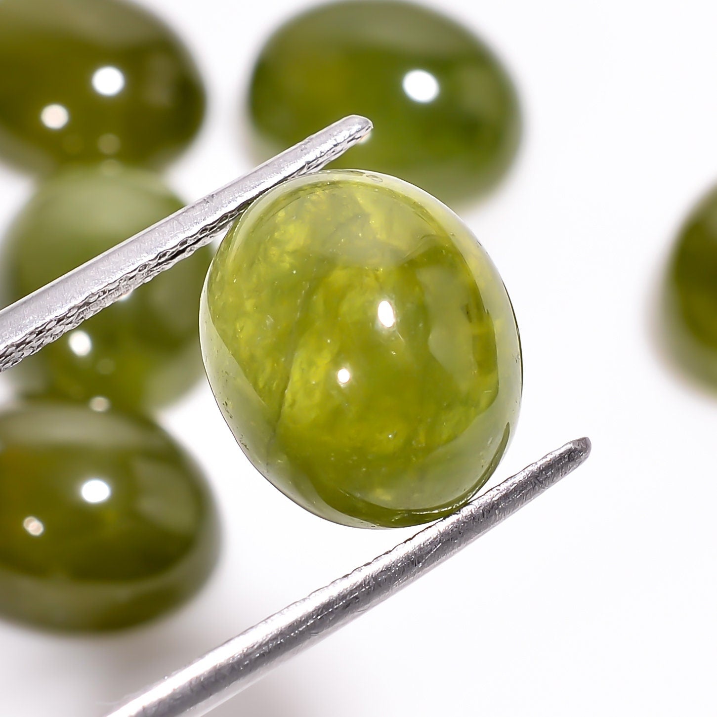 vesuvianite idocrase oval shape cabochon loose gemstone 6 pcs lot