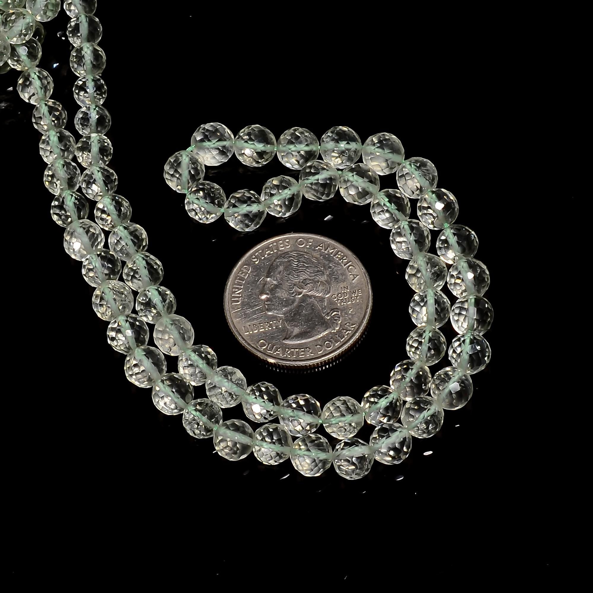 green amethyst natural gemstone round shape faceted 