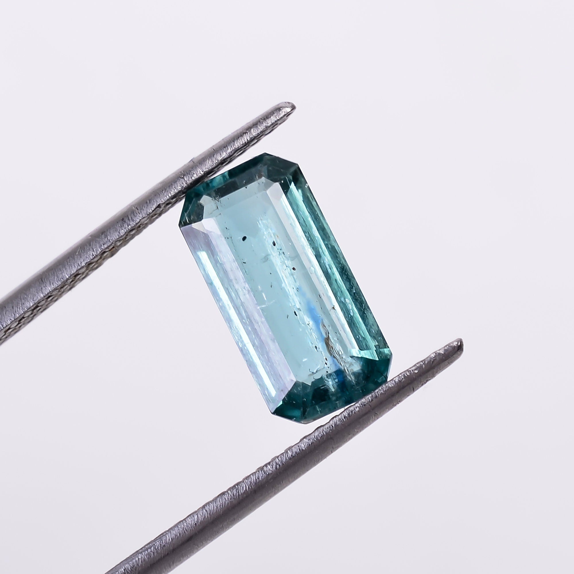 natural neon green kyanite radiant shape cut stone loose gemstone