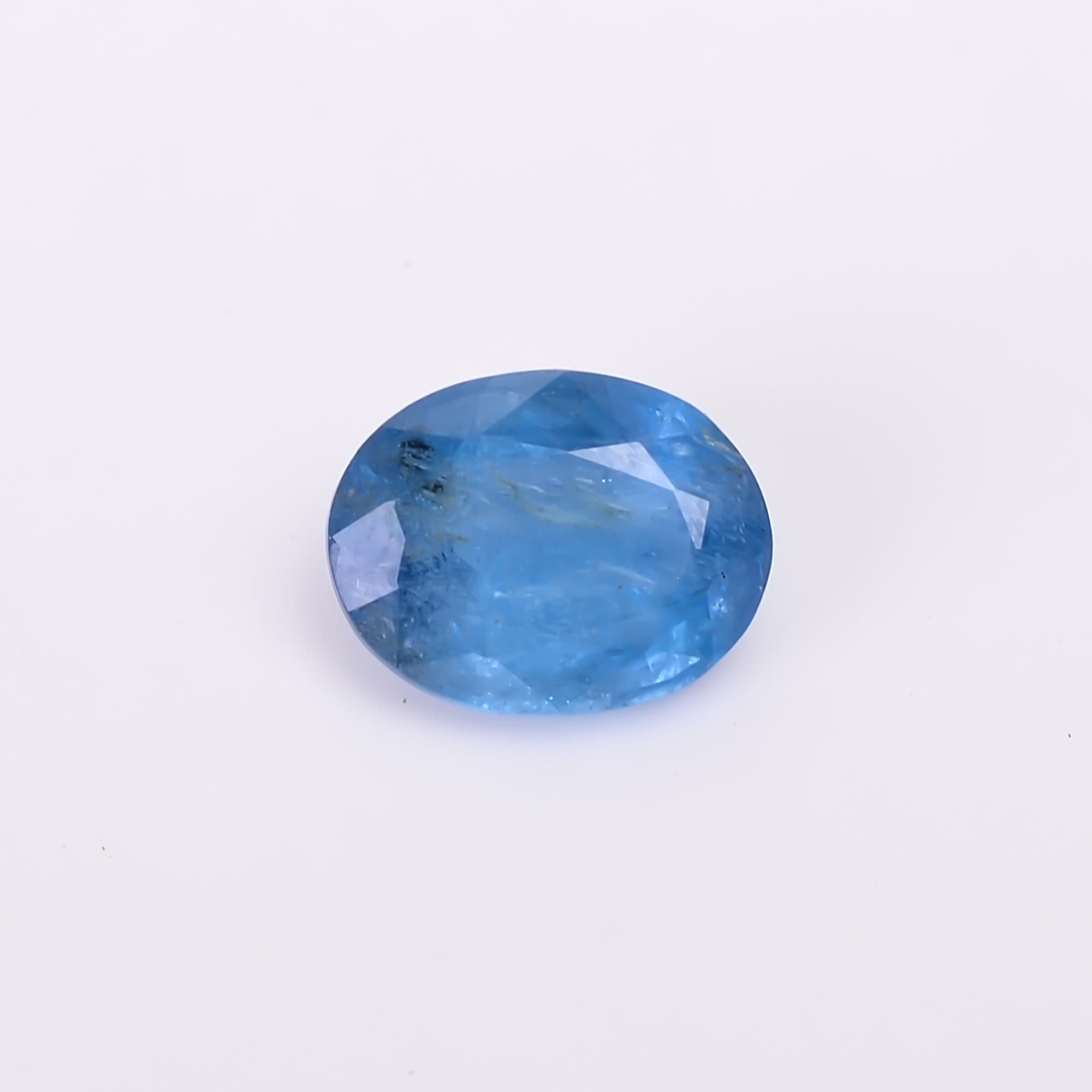 natural blue kyanite oval shape cut stone loose gemstone