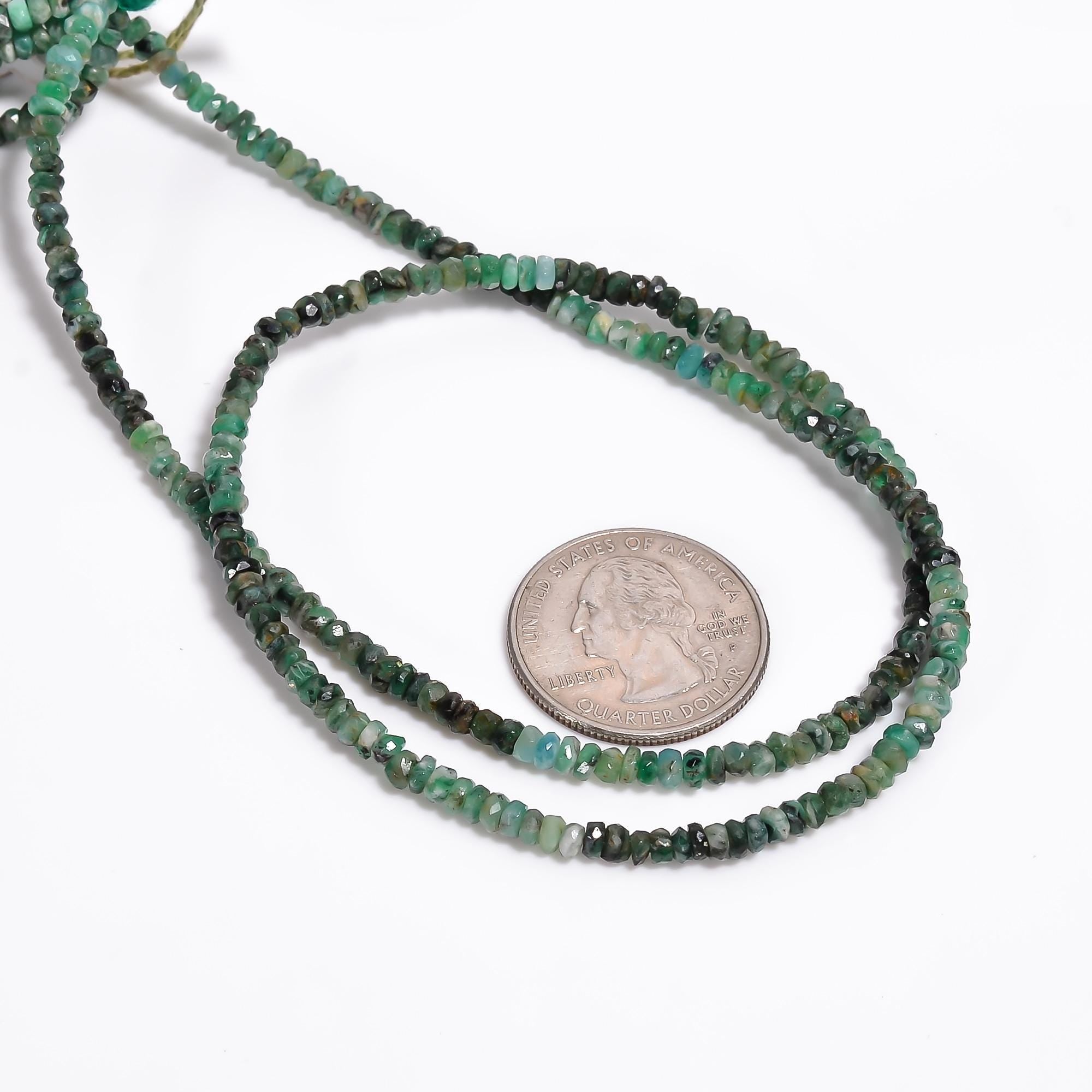 emerald natural gemstone rondelle shape faceted 