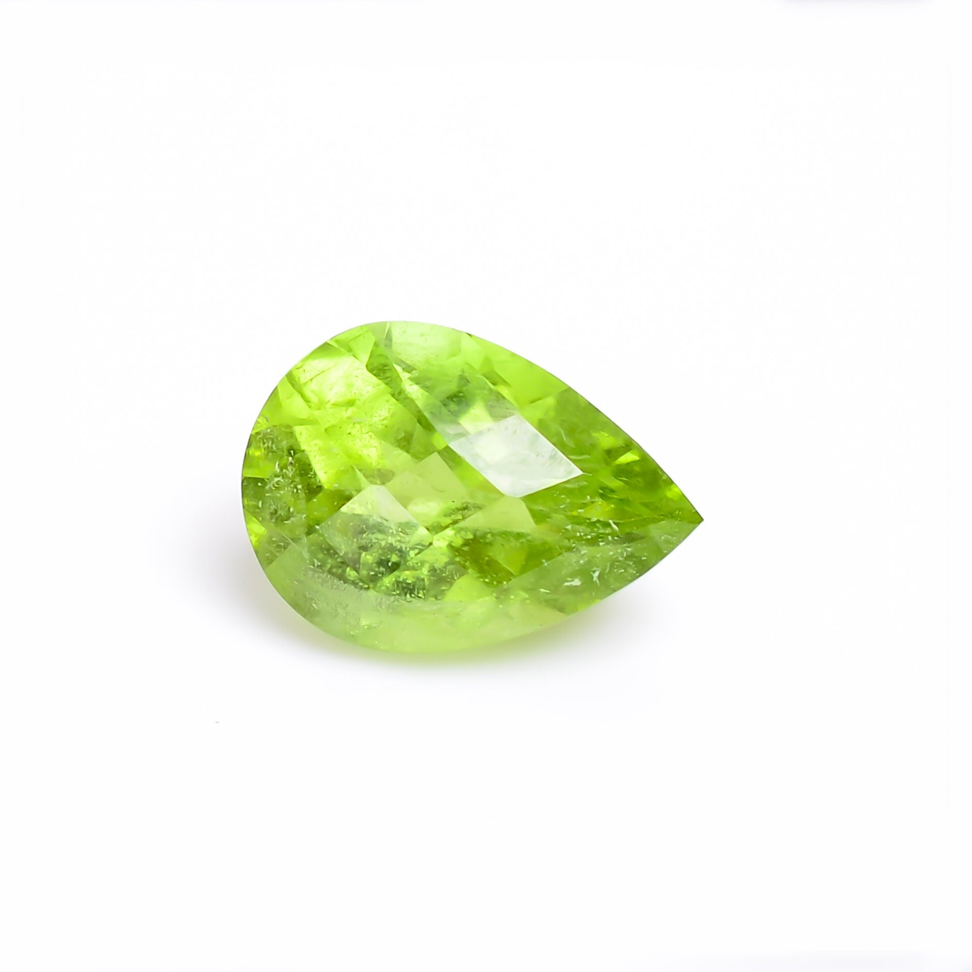 peridot natural pear shape faceted loose gemstone