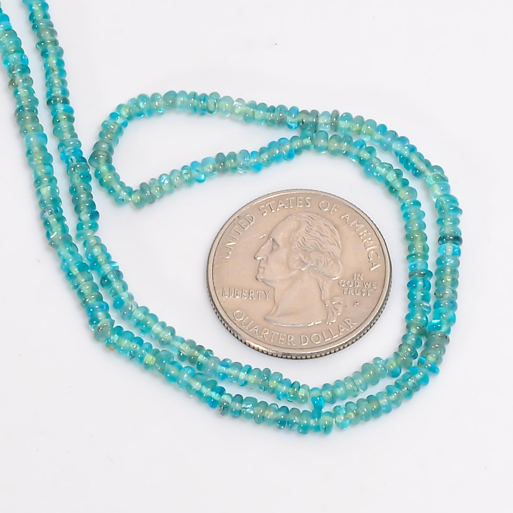sky apatite natural gemstone rondelle shape smooth 14 lines strand 16 beads 5x5x3 mm 650 5 ct yn 502